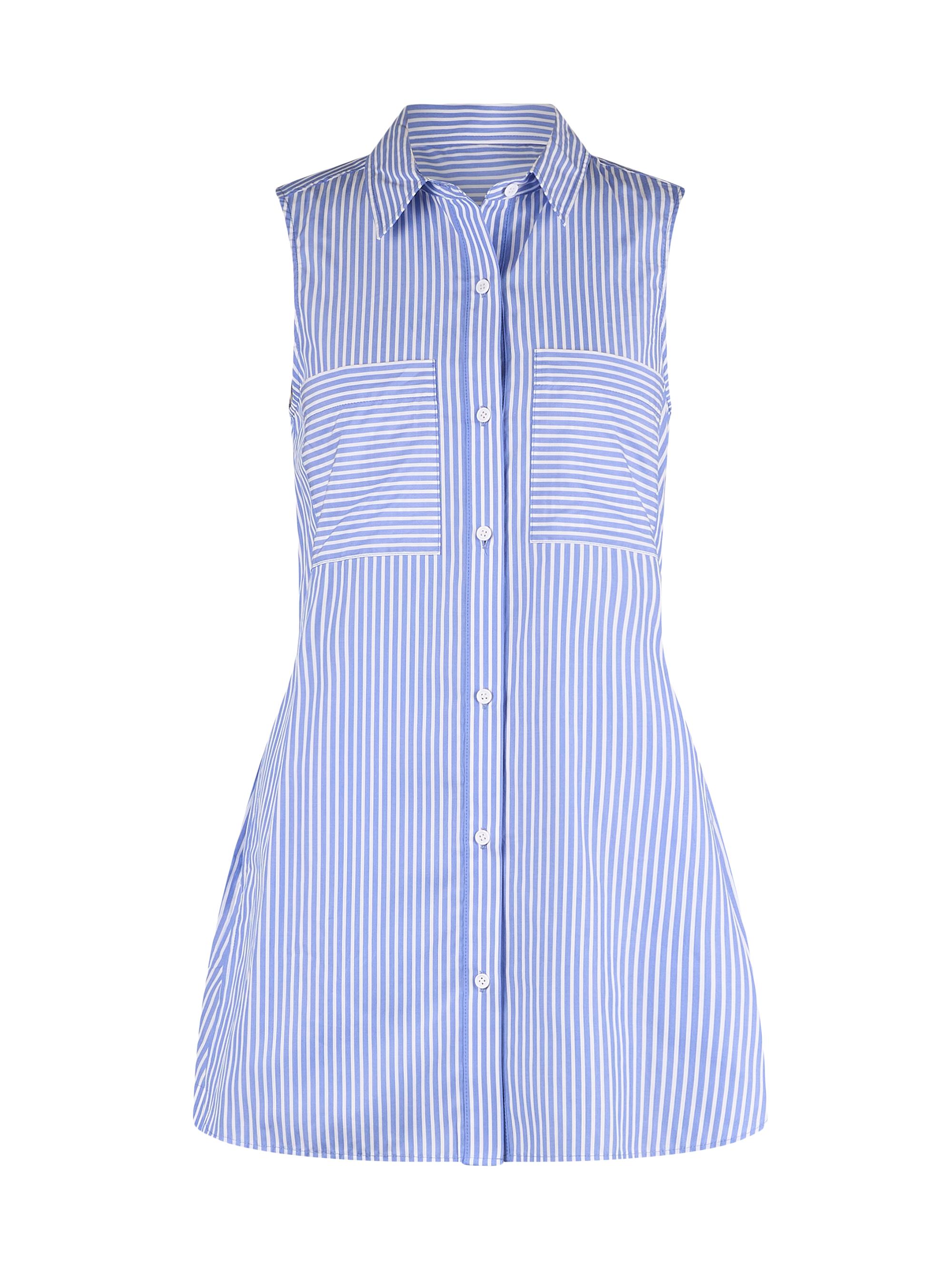 Rebecca Minkoff Women's Cecilia Striped Cotton Playsuit - Periwinkle Shirting Stripe