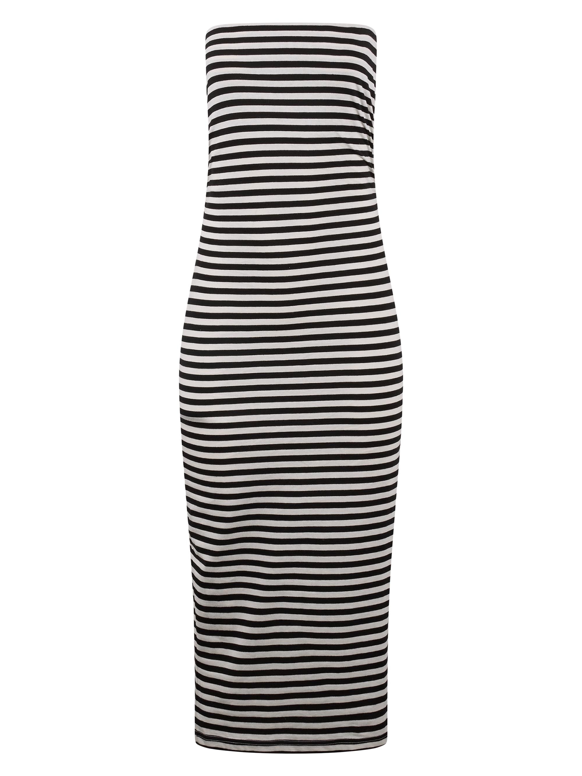 Rebecca Minkoff Women's Bowie Striped Cotton Knit Tube Midi-Dress - Black Ecru Stripe
