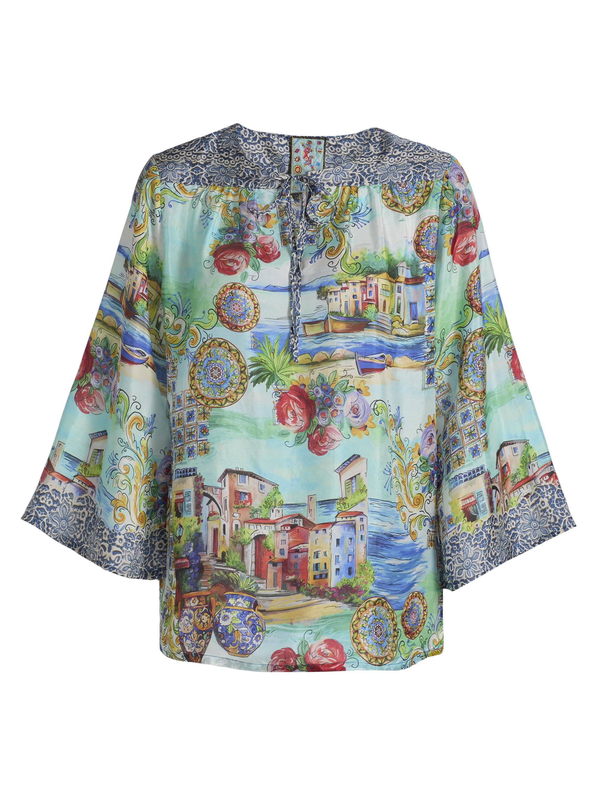 Johnny Was Women's Lepin Flowy Printed Silk Blouse - Christy