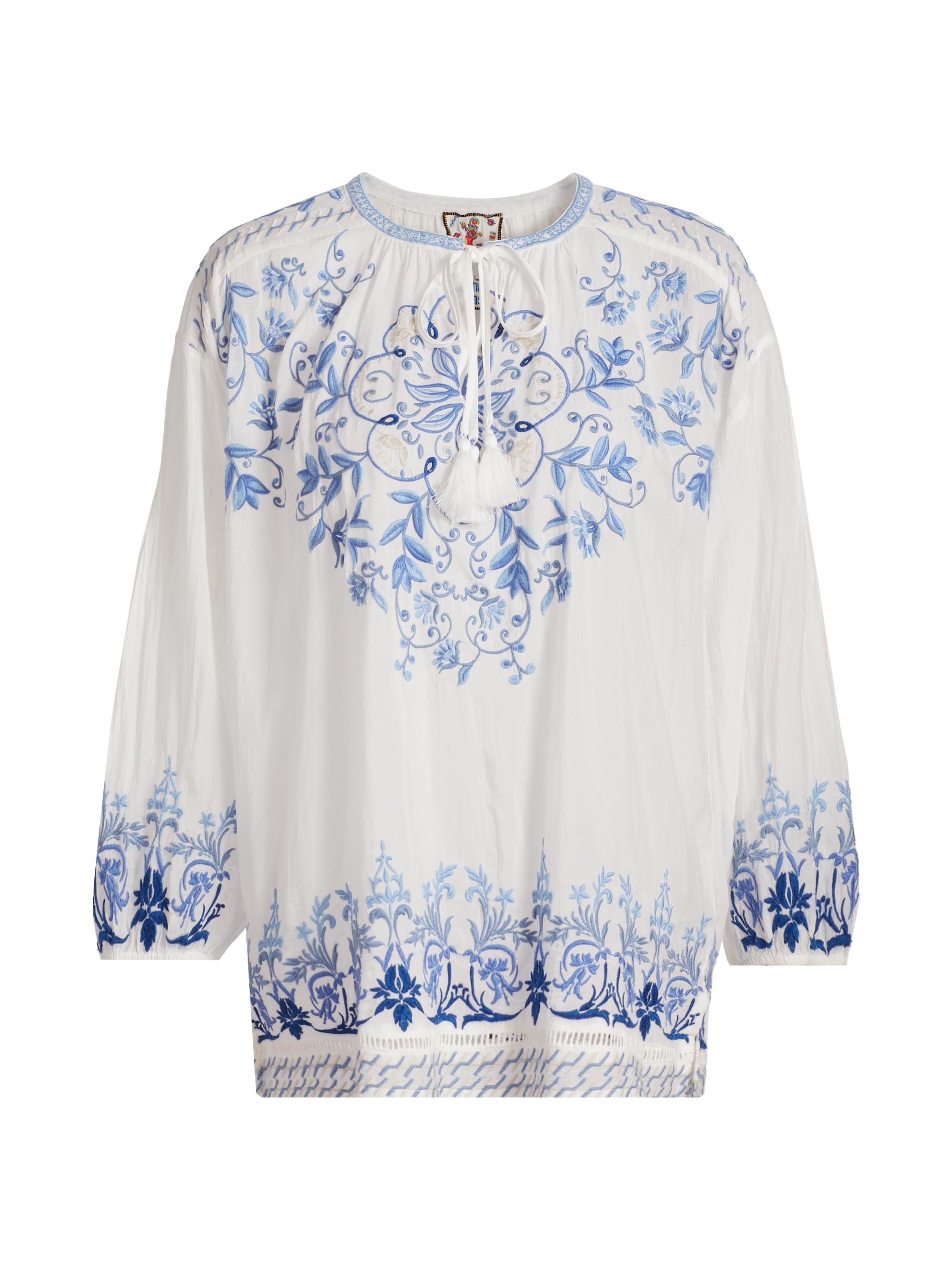Johnny Was Women's Margot Embroidered Blouse - White