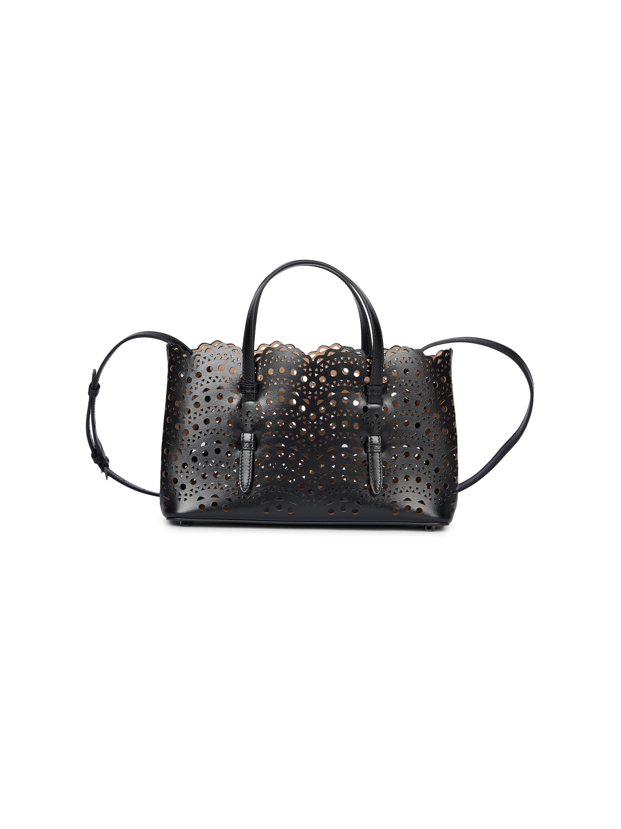 Alaïa Women's Eyelet Leather Shoulder Bag - Noir