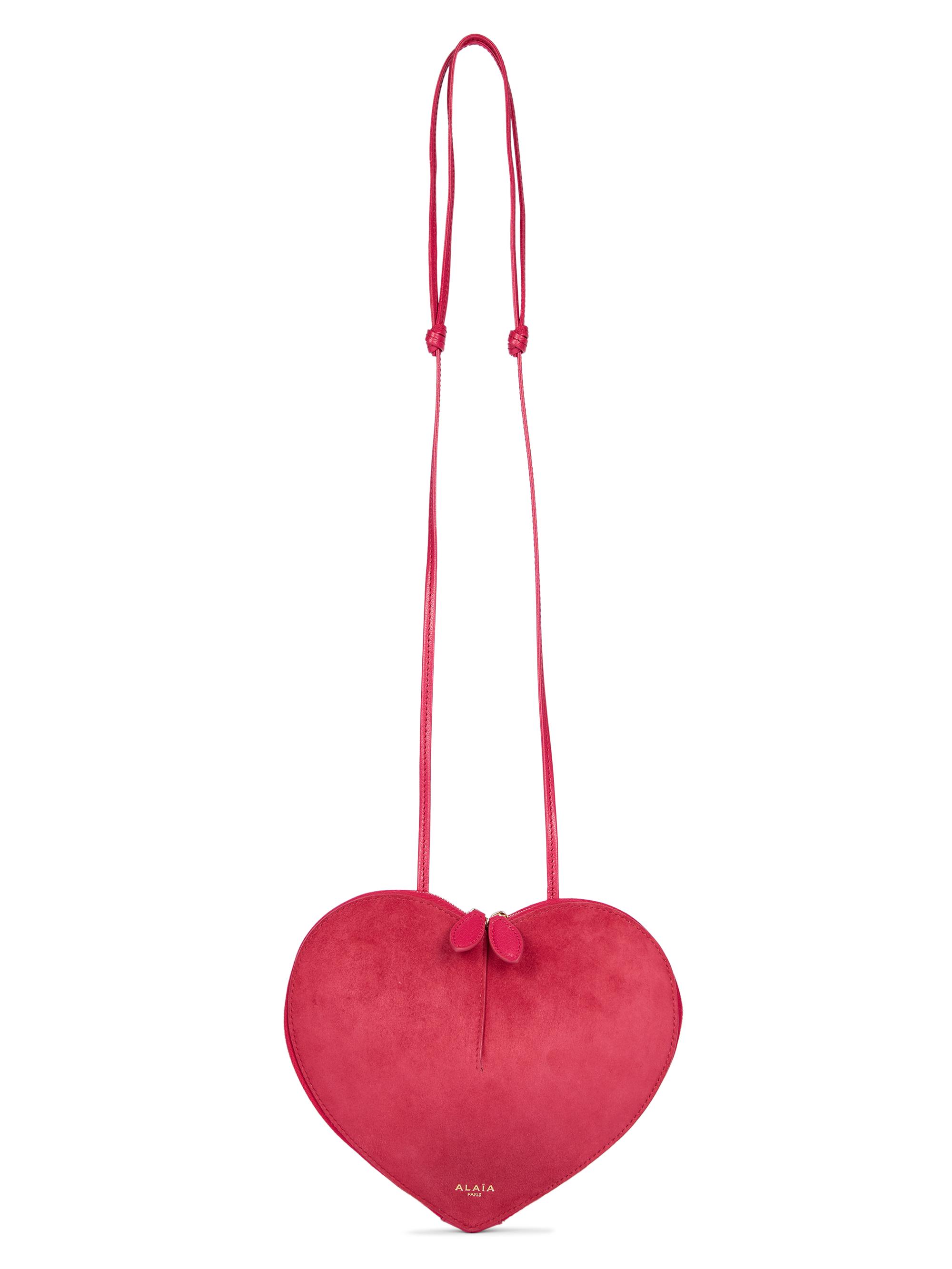 Alaïa Women's Heart Suede & Leather Shoulder Bag - Framboise