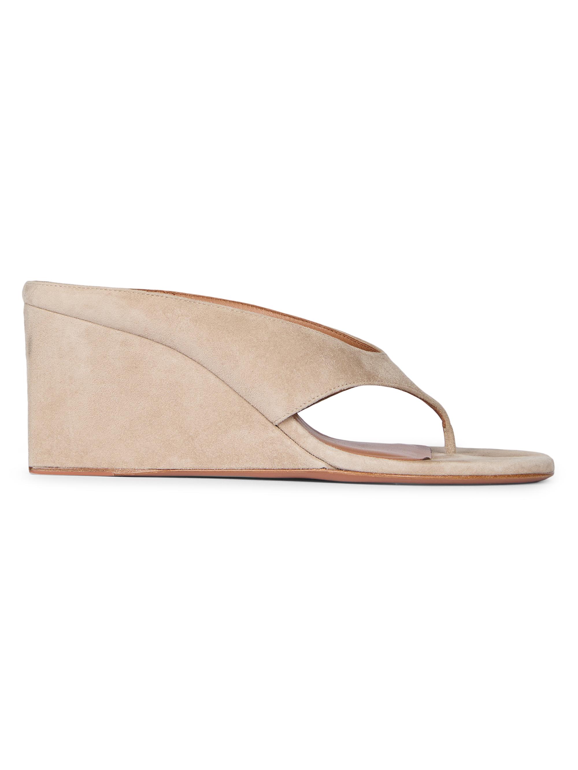 Alaïa 75MM Slip-On Suede Wedge Sandals Saks Fifth Avenue