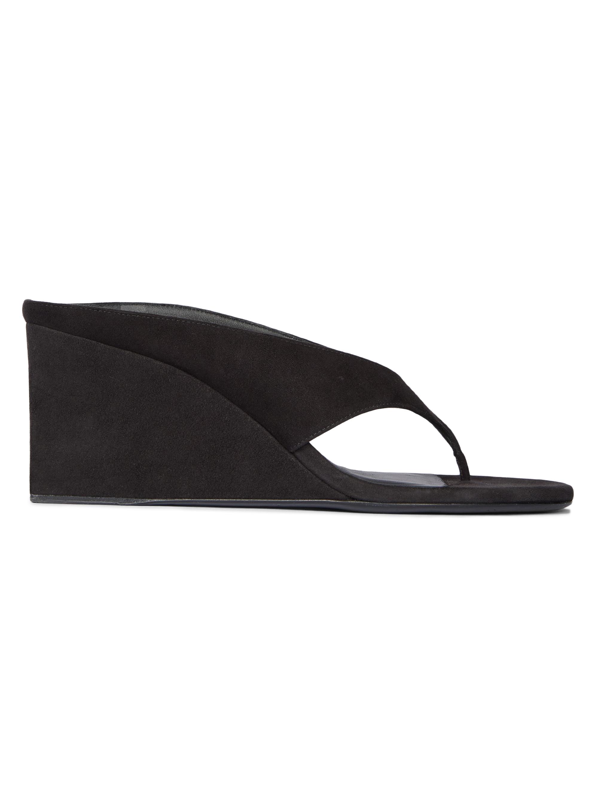 Alaïa Women's 75MM Slip-On Suede Wedge Sandals - Noir