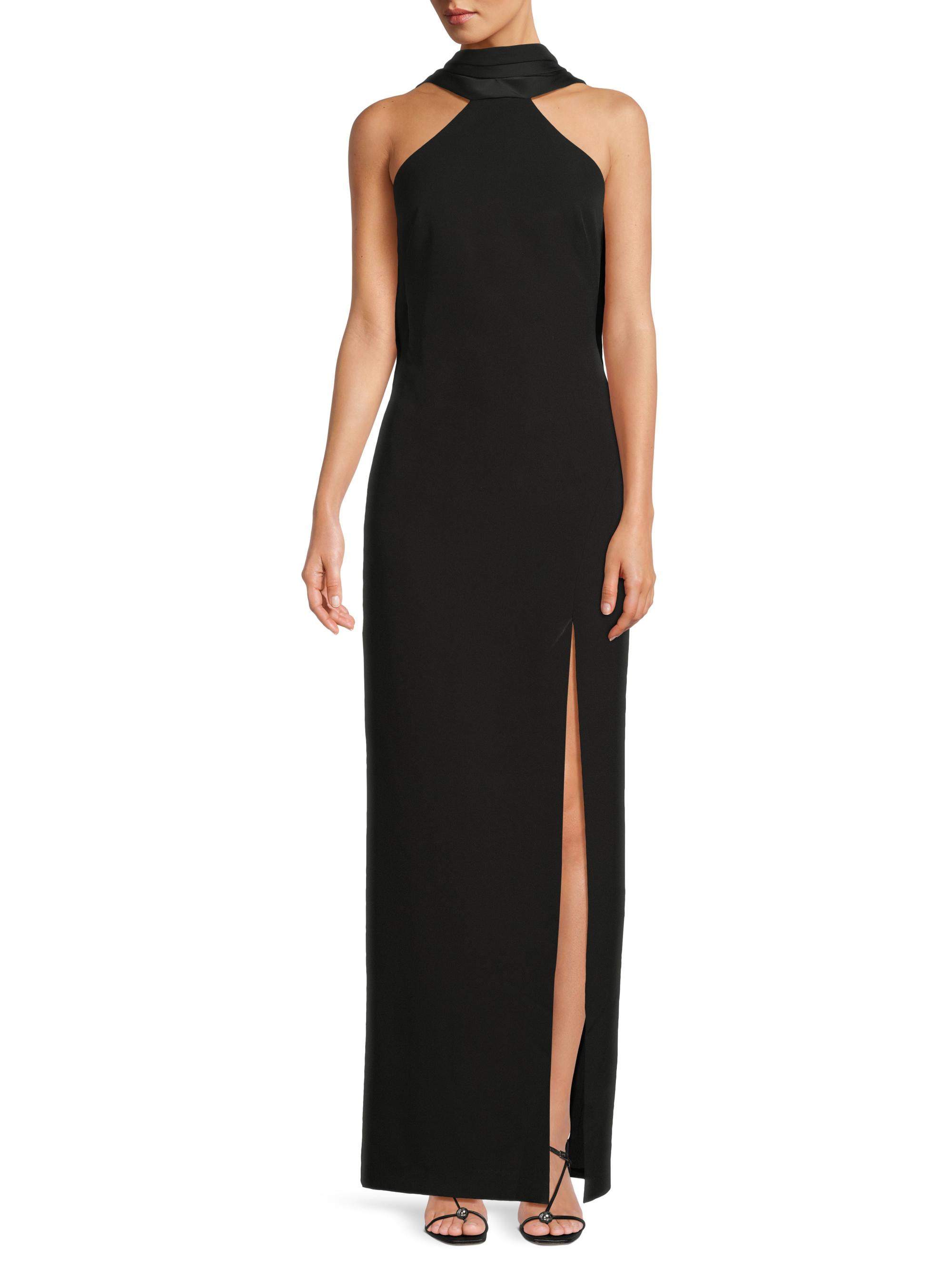 Aidan Mattox Bonded Crêpe Scarf Column Gown | Saks Fifth Avenue