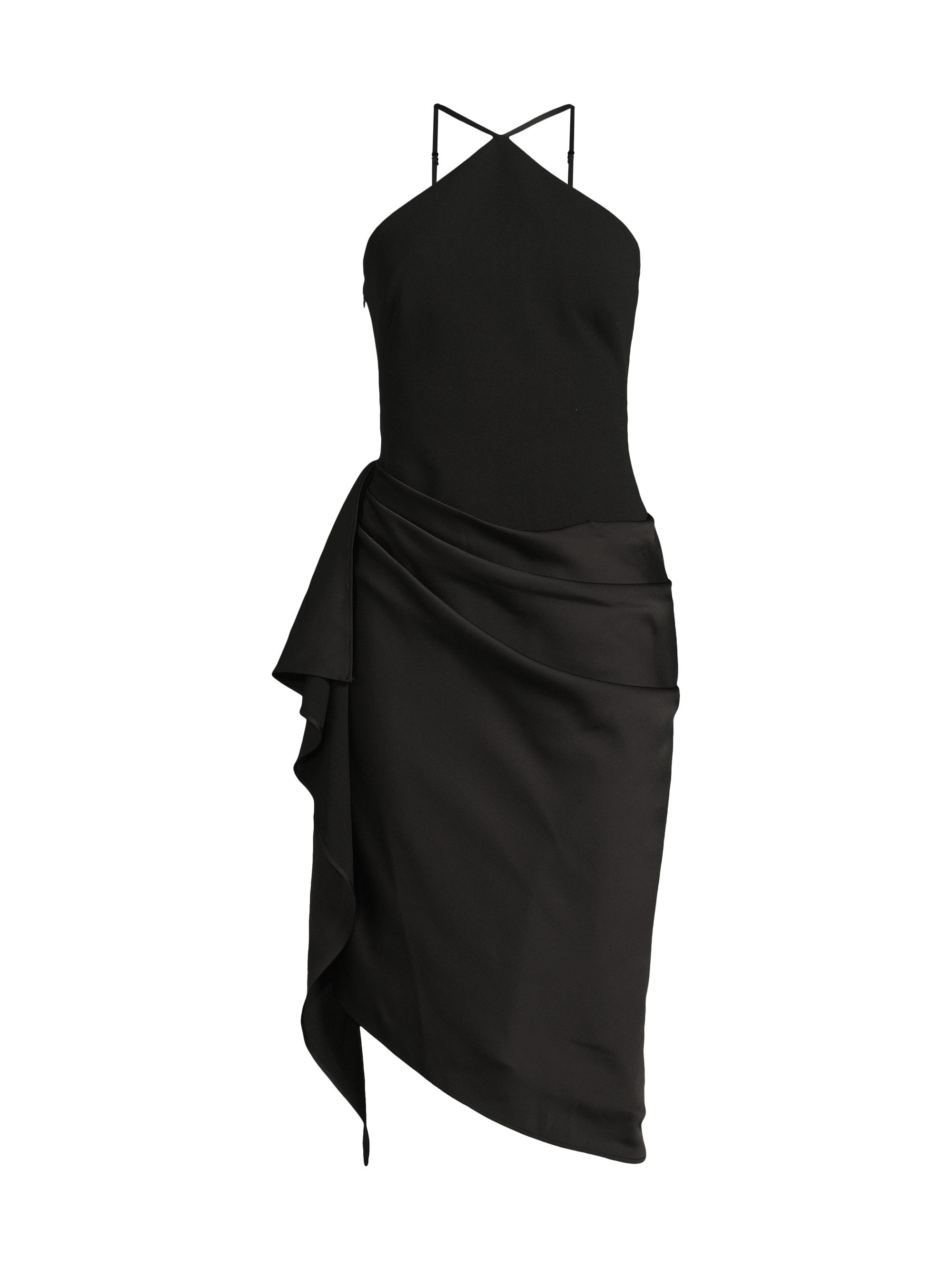 Aidan Mattox Women's Draped Halter Cocktail Dress - Black