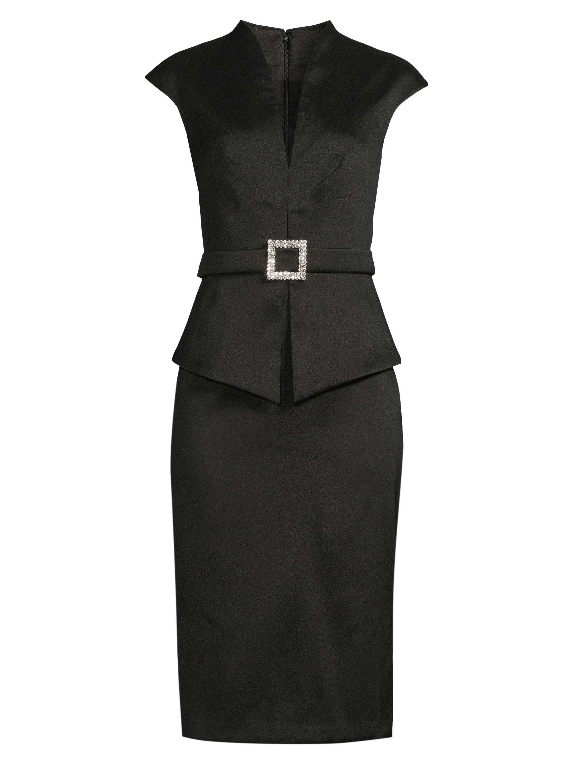 Aidan Mattox Women's Stretch Mikado Midi Cocktail Dress - Black