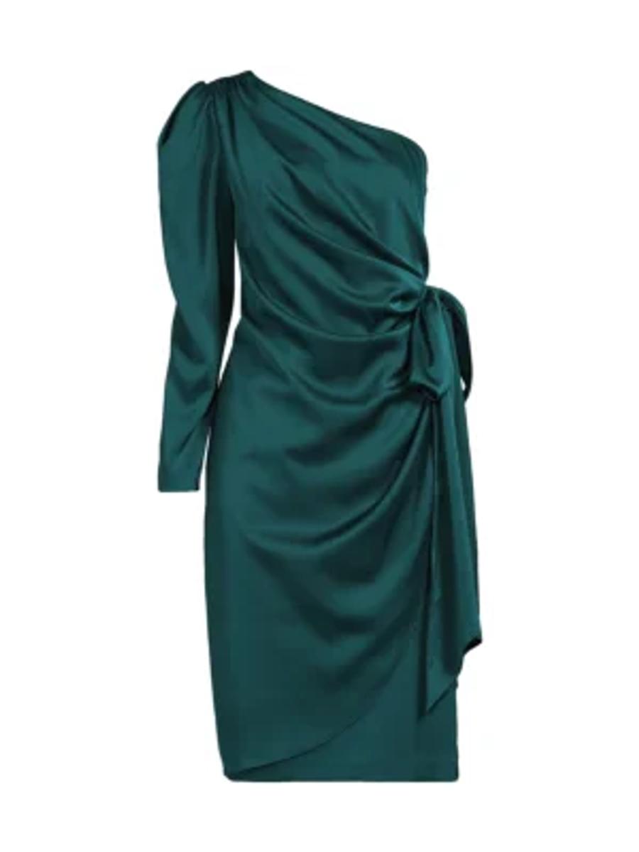 Aidan Mattox One-Shoulder Satin Cocktail Dress | Saks Fifth Avenue