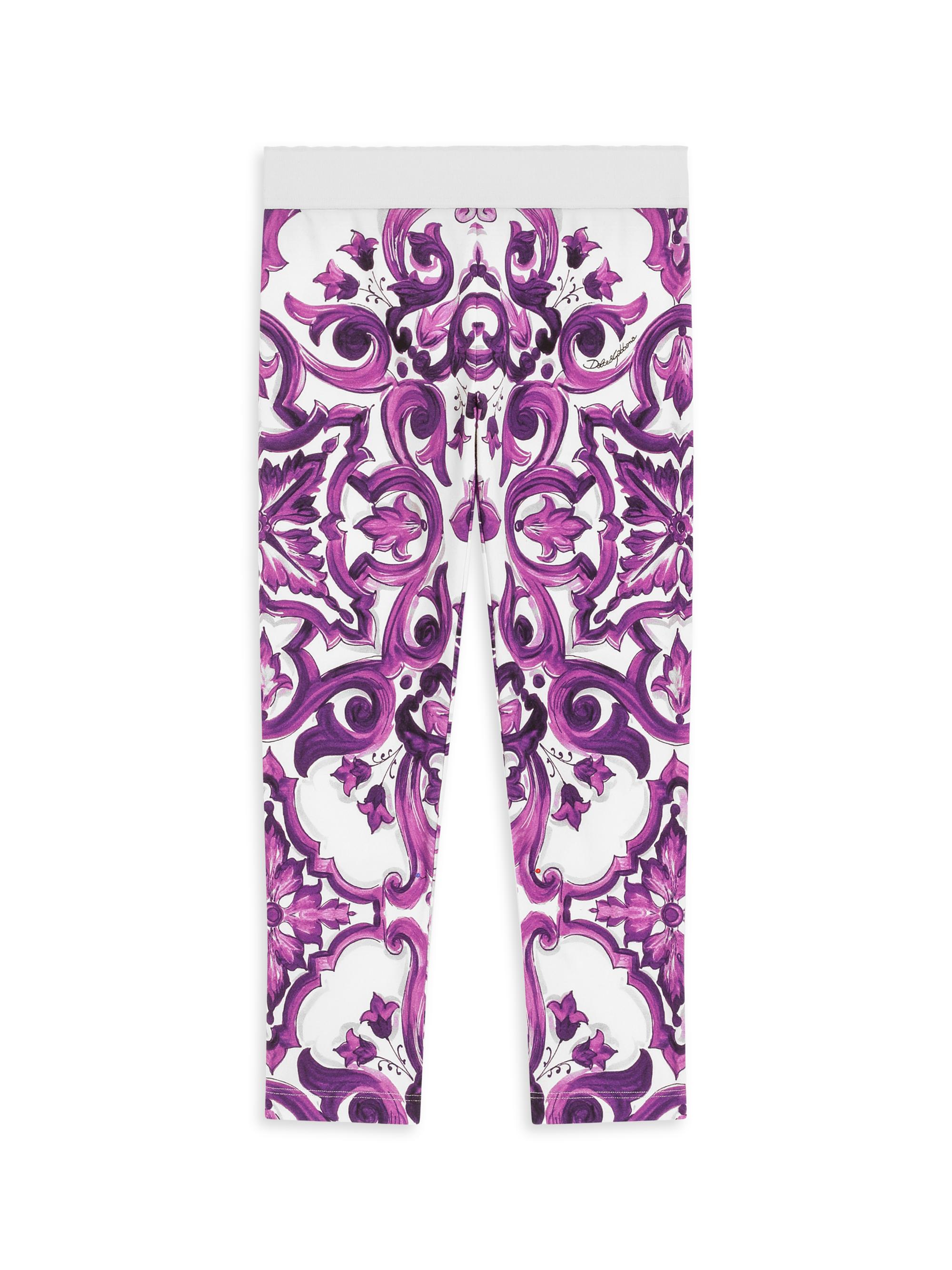 Dolce & Gabbana Little Girl's & Girl's Paisley Print Jersey Leggings - Violet