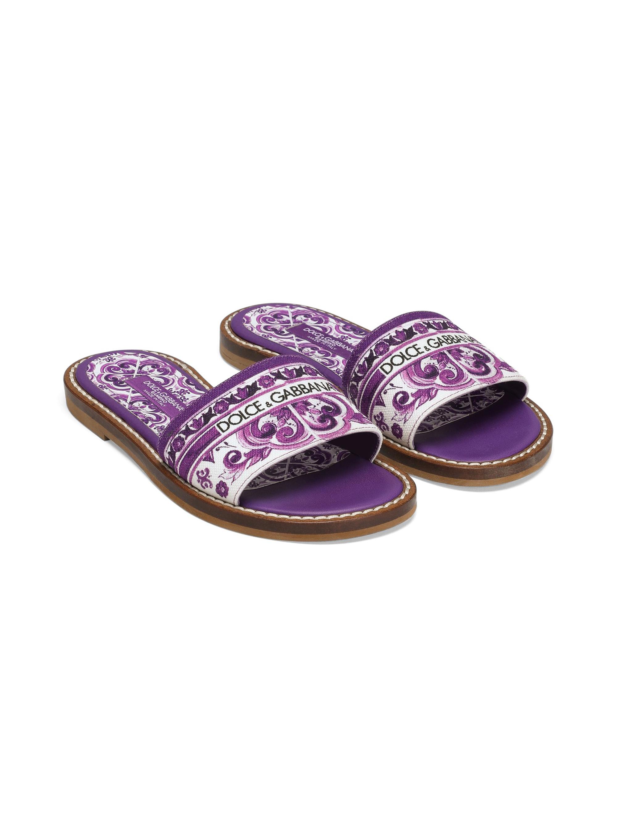 Dolce & Gabbana Little Girl's & Girl's Majolica Slide Sandals - Violet 6 (Child)