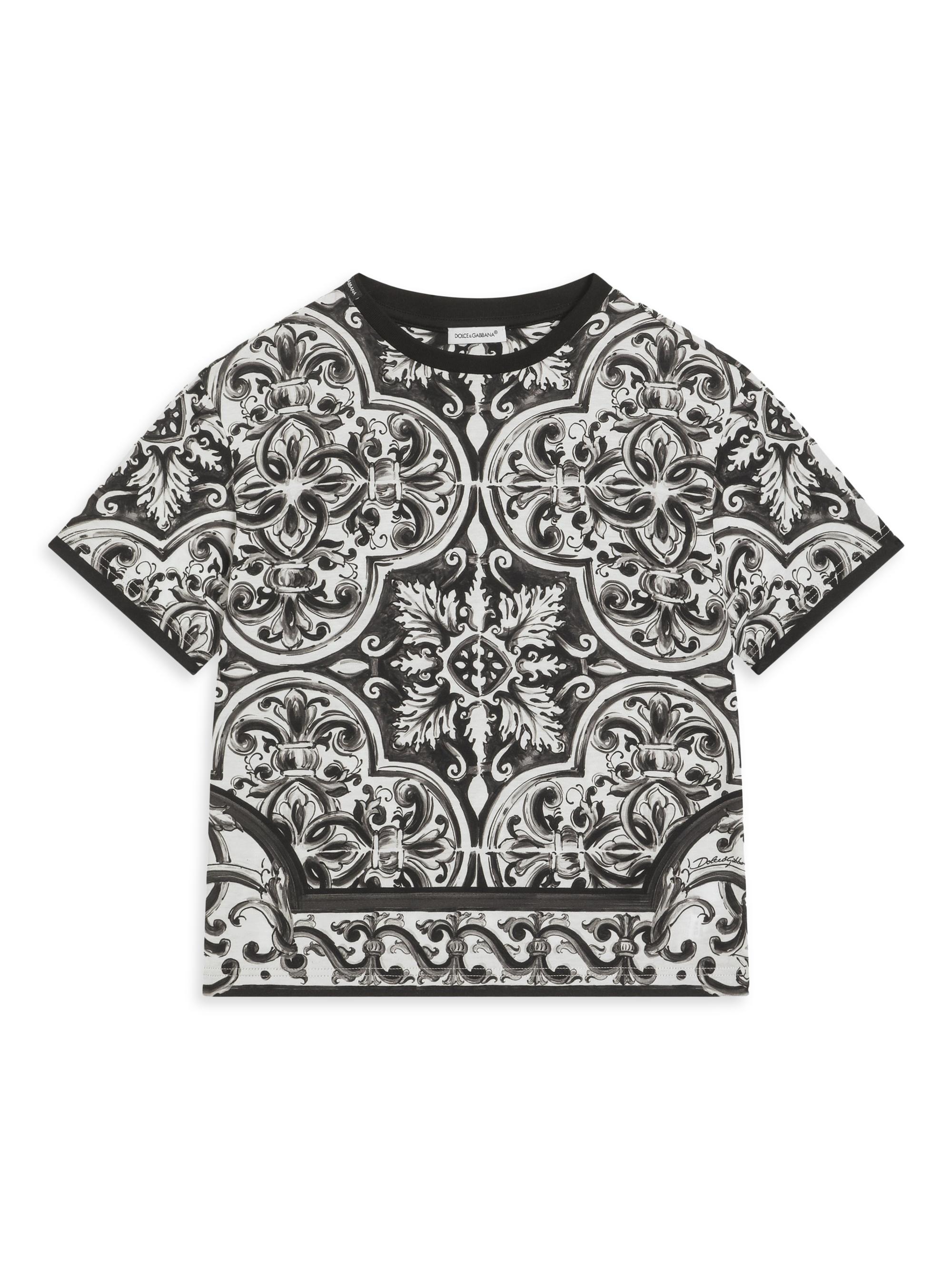 Dolce & Gabbana Little Boy's & Boy's Majolica T-Shirt - White Nero