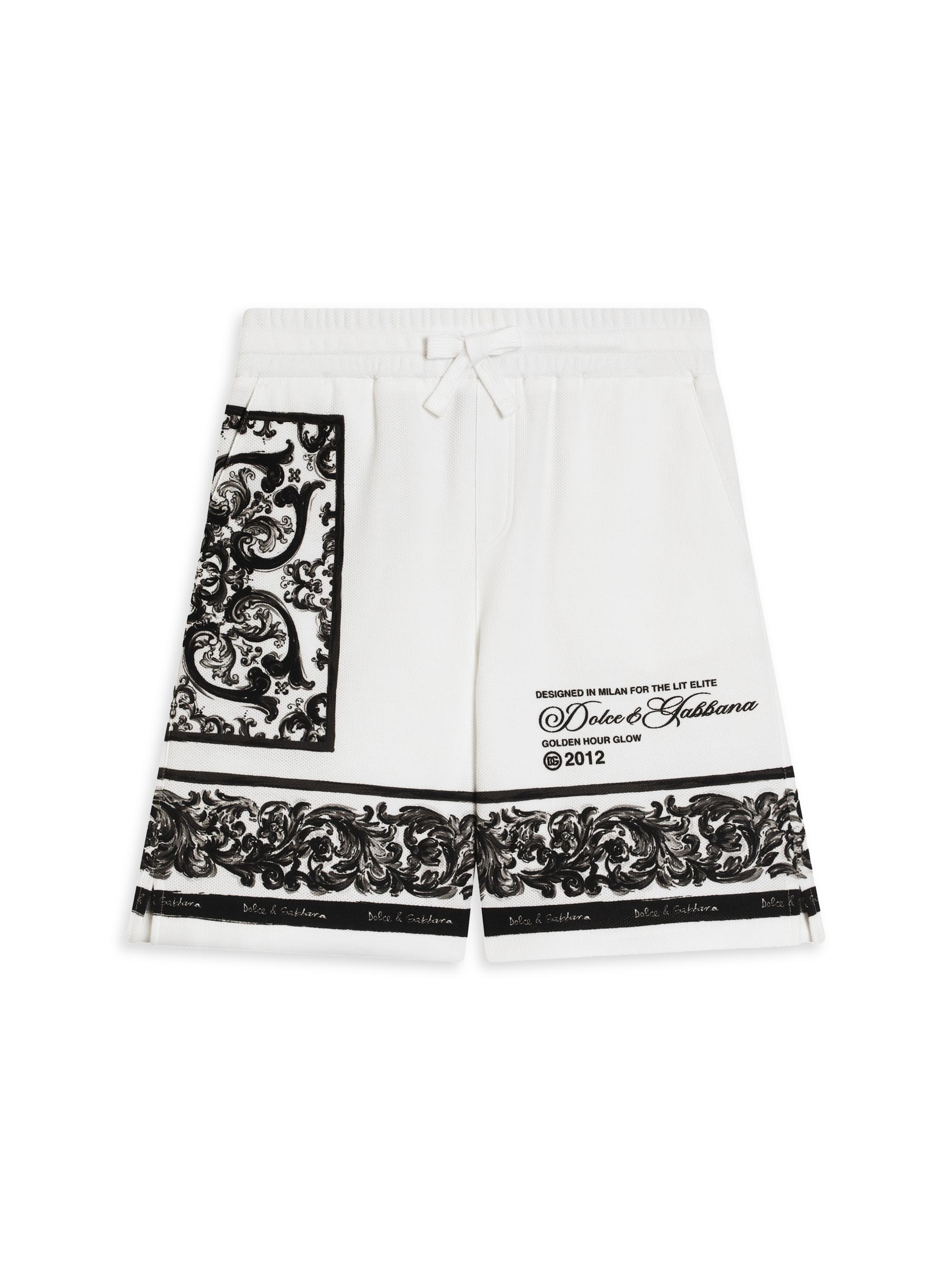 Dolce & Gabbana Little Boy's & Boy's Majolica Bermuda Shorts - White Nero