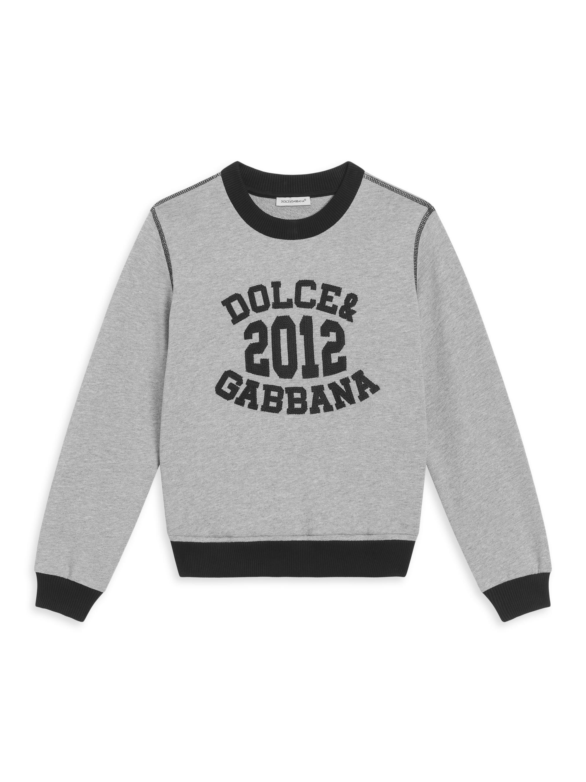 Dolce & Gabbana Little Boy's & Boy's Logo Crewneck Sweatshirt - Melange Grey