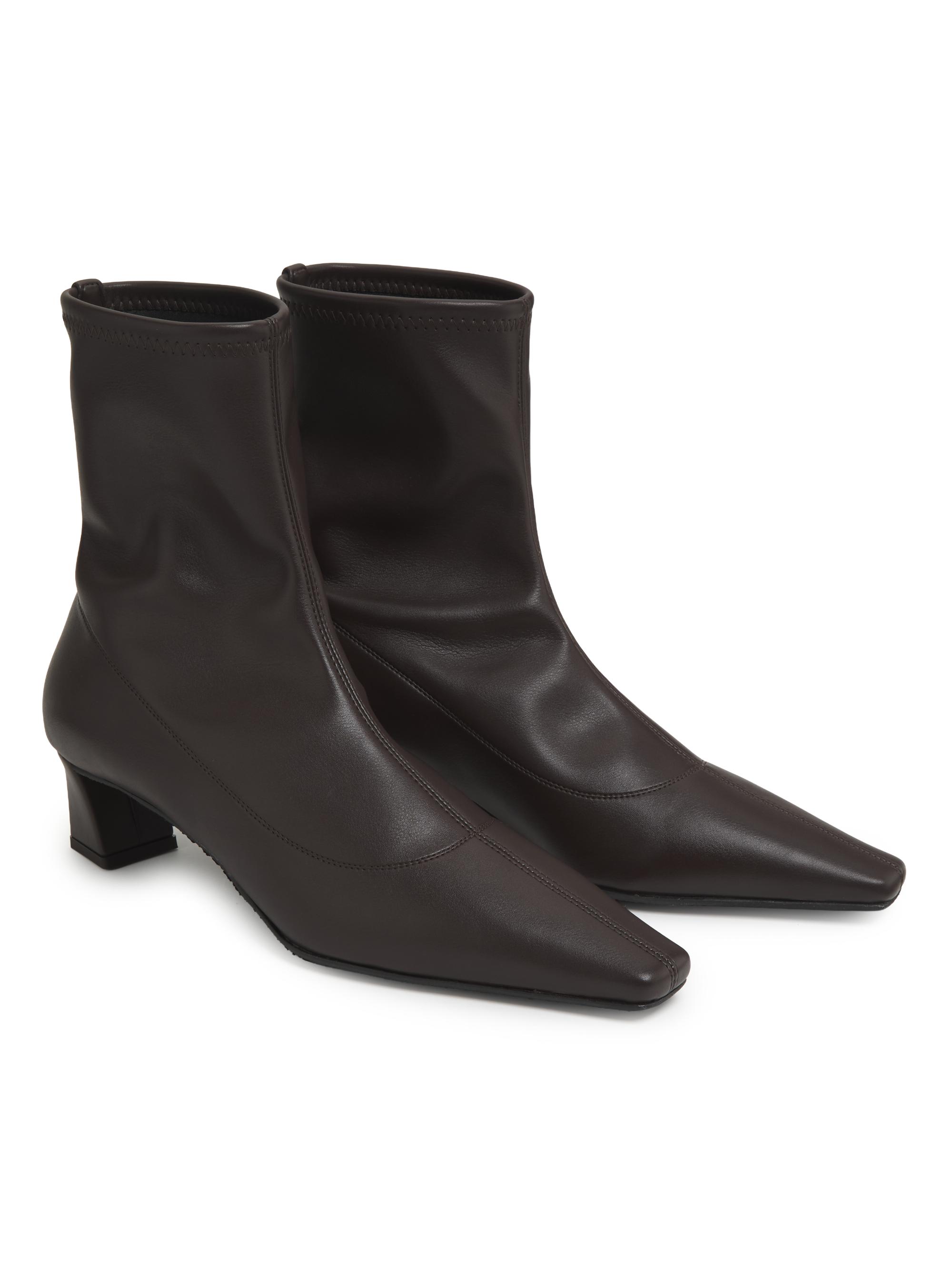 Giuseppe Zanotti 40MM Stretch Leather Square-Toe Ankle Boots