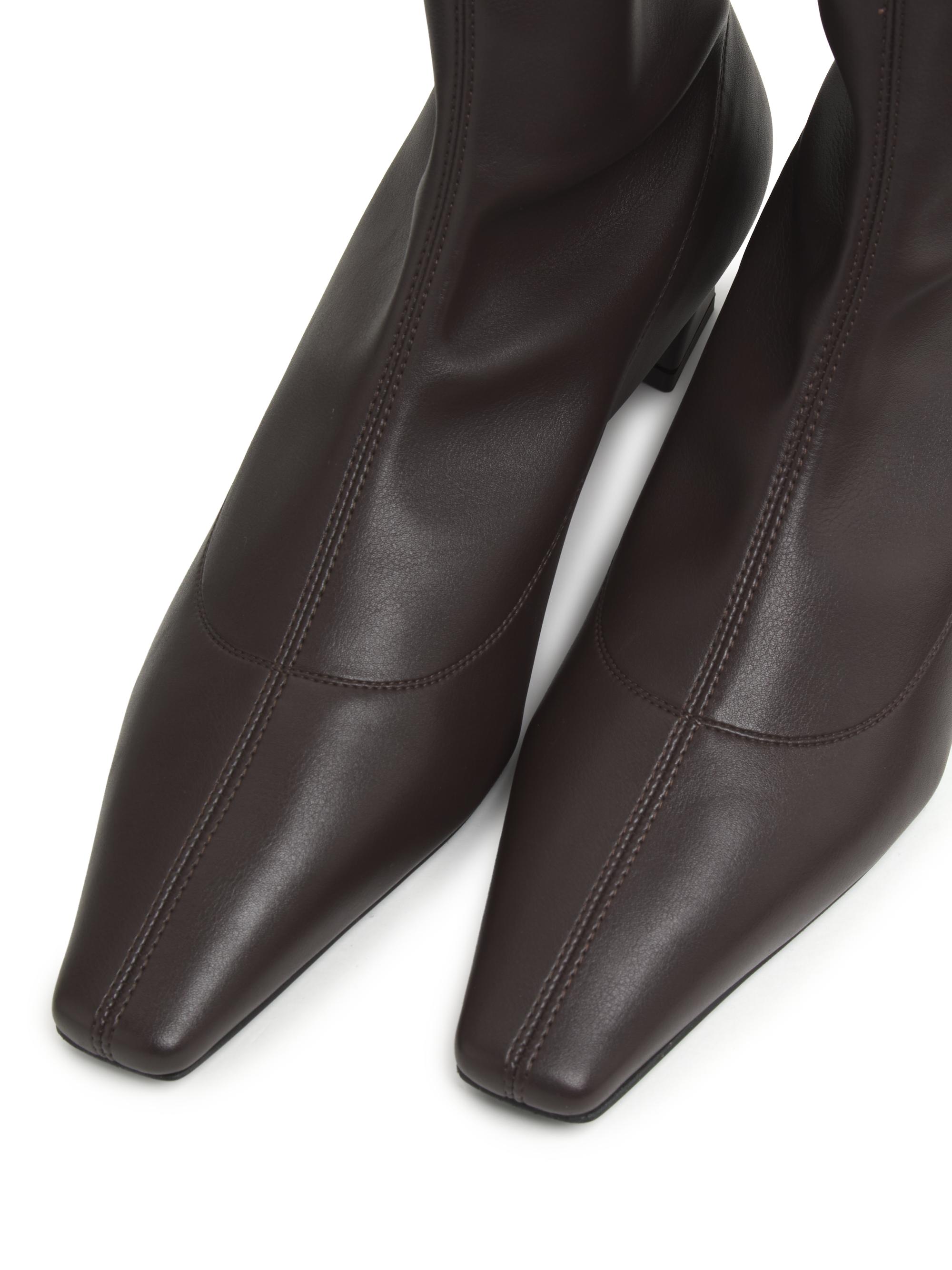 Giuseppe Zanotti 40MM Stretch Leather Square-Toe Ankle Boots