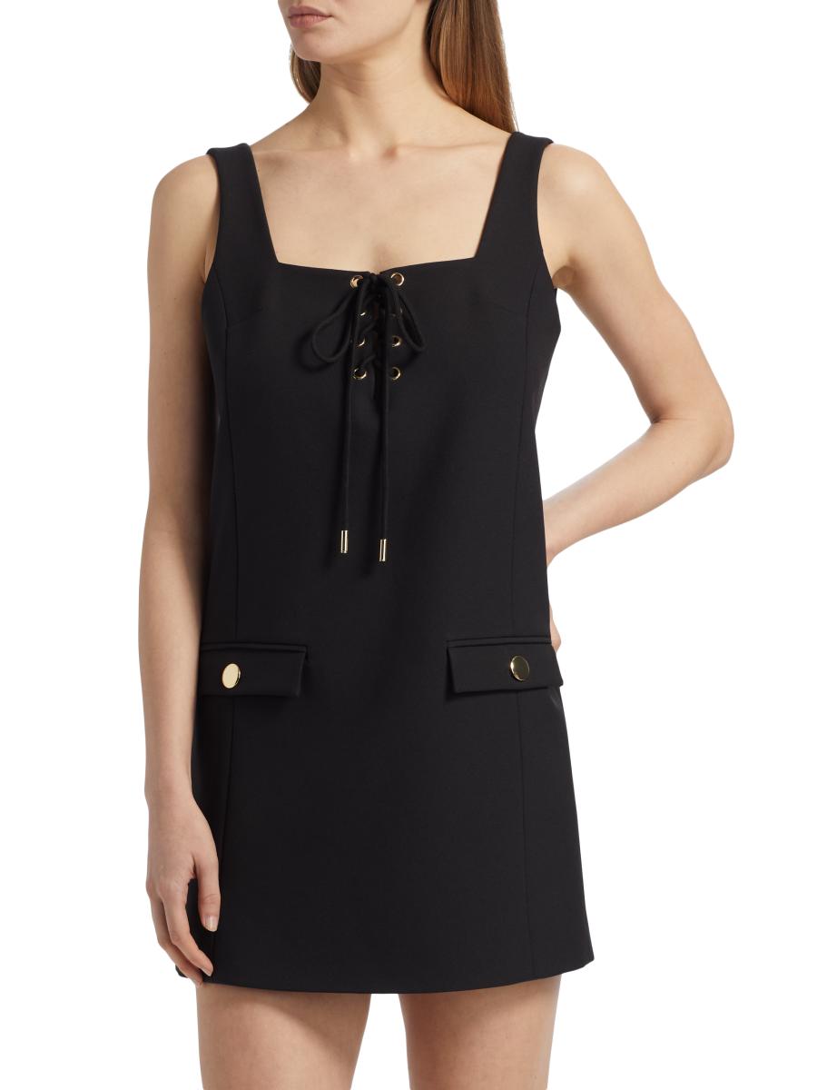 Toccin Women's Steffie Cotton-blend Tie-front Minidress In Black