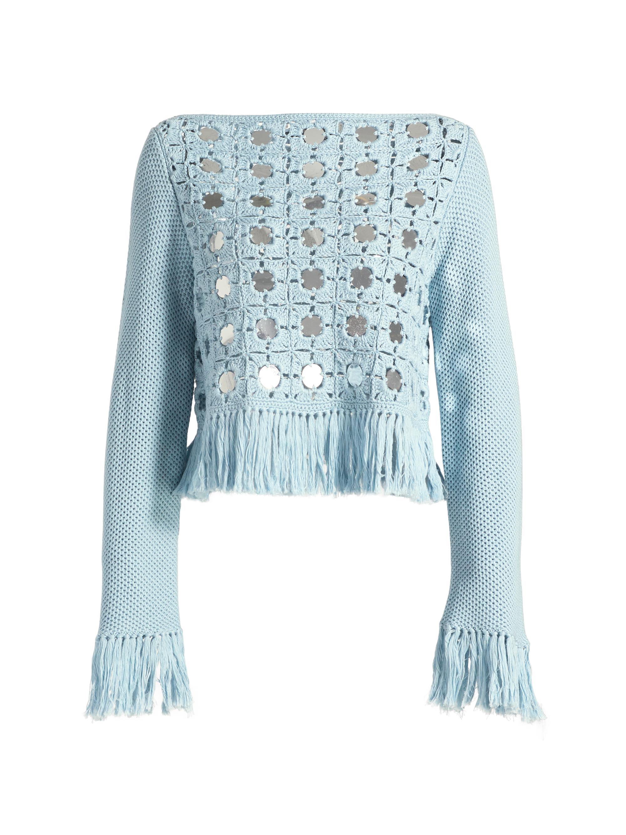 Toccin Women's Camilla Mirror Crochet Sweater - Sky Blue
