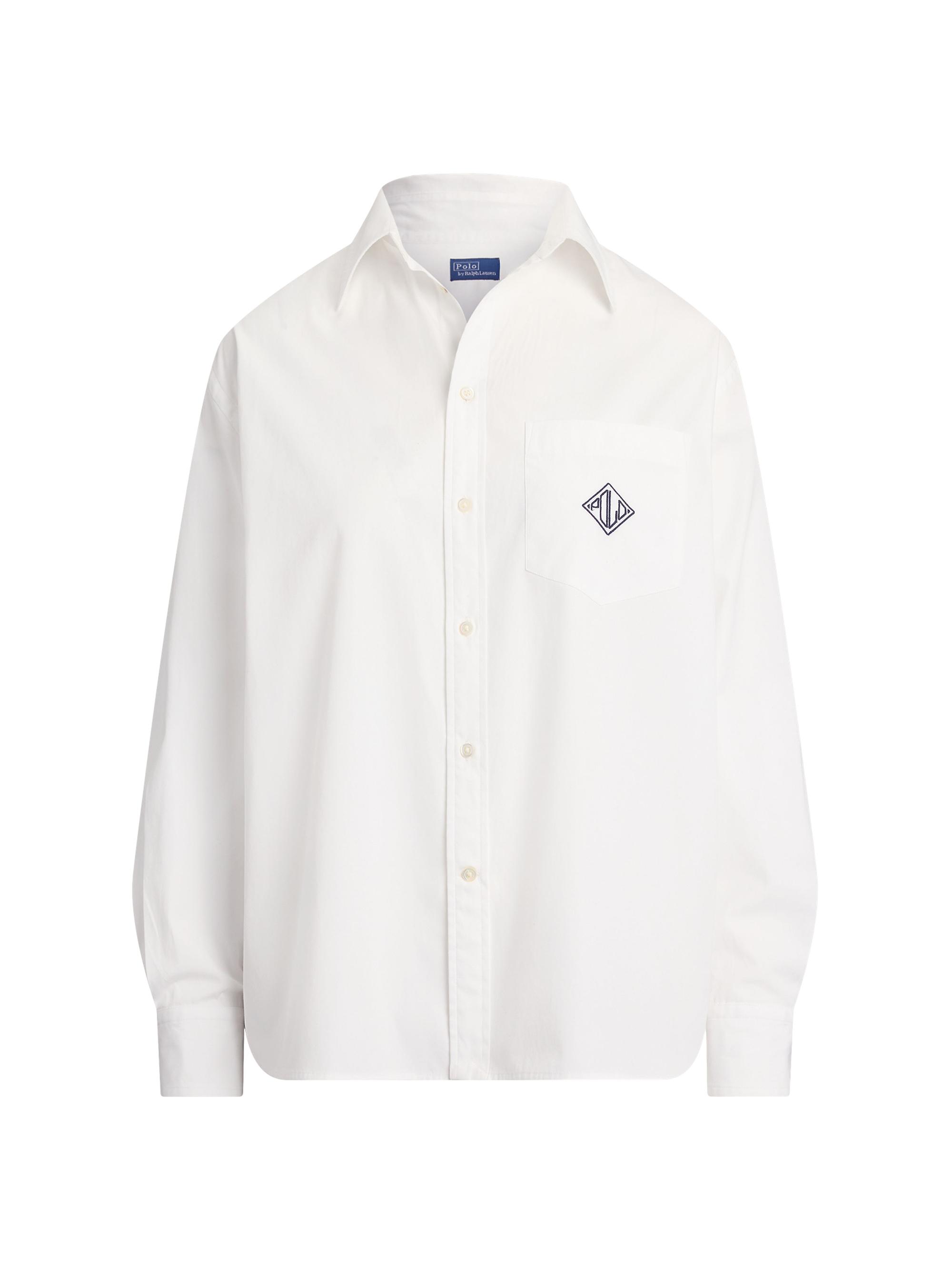 Polo Ralph Lauren Women's Oversize-Fit Logo Cotton Shirt - White