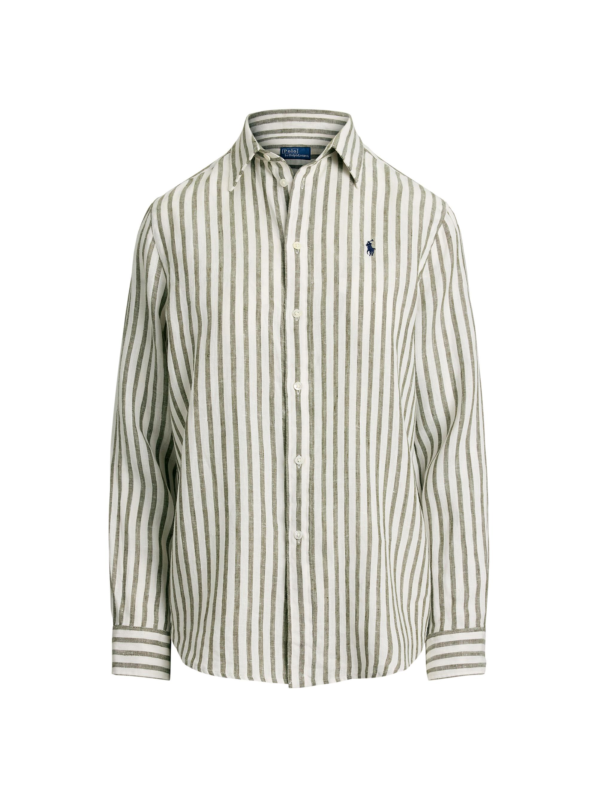Polo Ralph Lauren Women's Classic-Fit Striped Linen Shirt - Cafe Tan