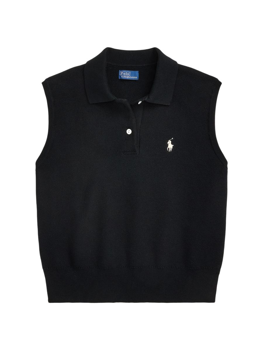 トップス POLO RALPH LAUREN NATIVE VEST Polo Ralph Lauren Cropped Sleeveless Polo Sweater | Saks