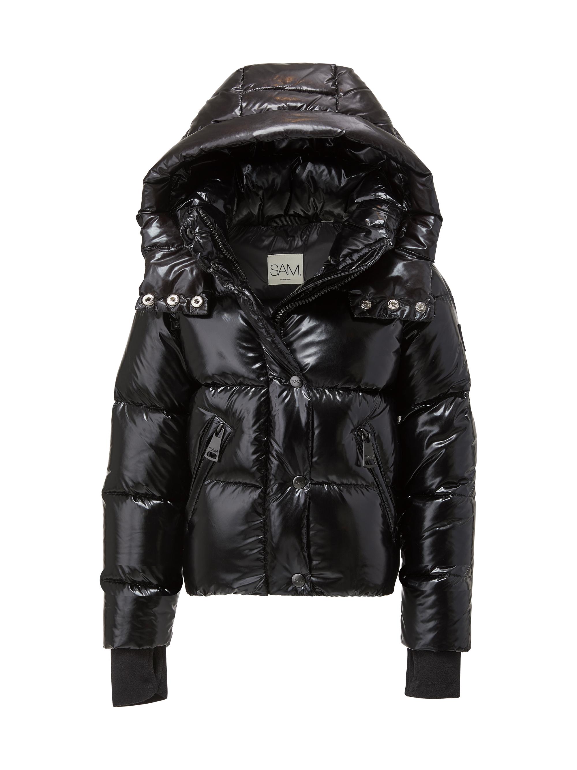 SAM. Little Girl's & Girl's Elsa Glossy Down Puffer Jacket - Caviar | Thumbnail 2