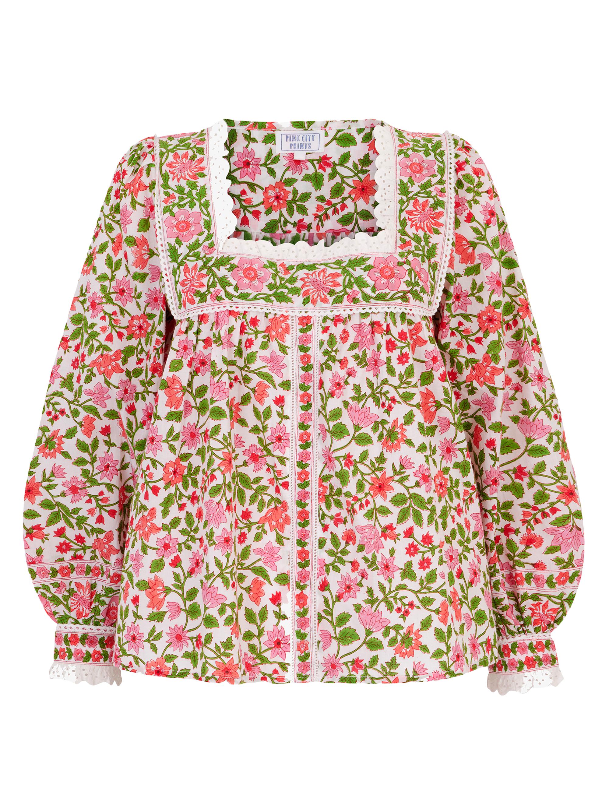 Pink City Prints Women's Jaal Fleur Blouse - Pink