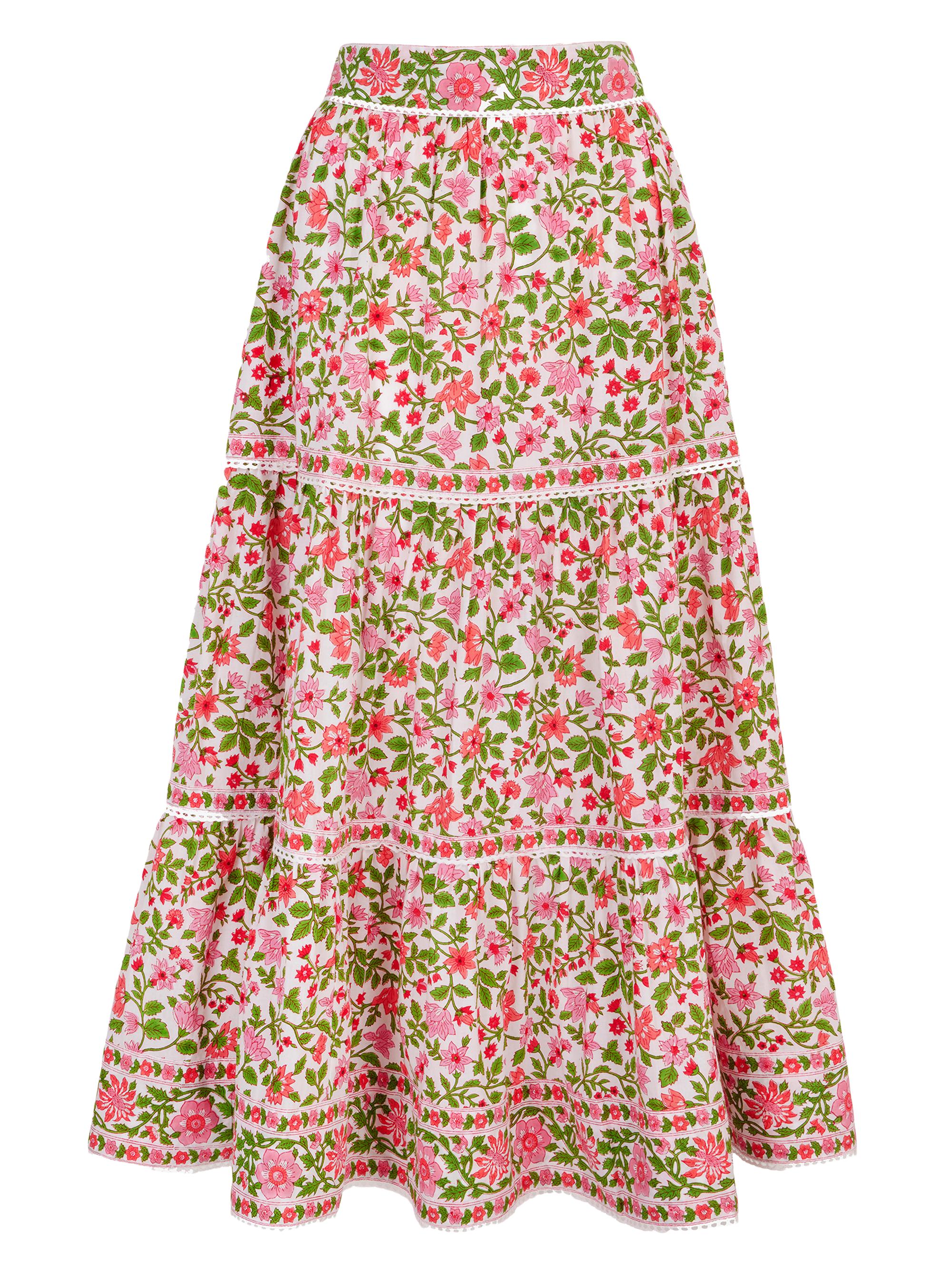 Pink City Prints Women's Jaal Fleur Skirt - Pink