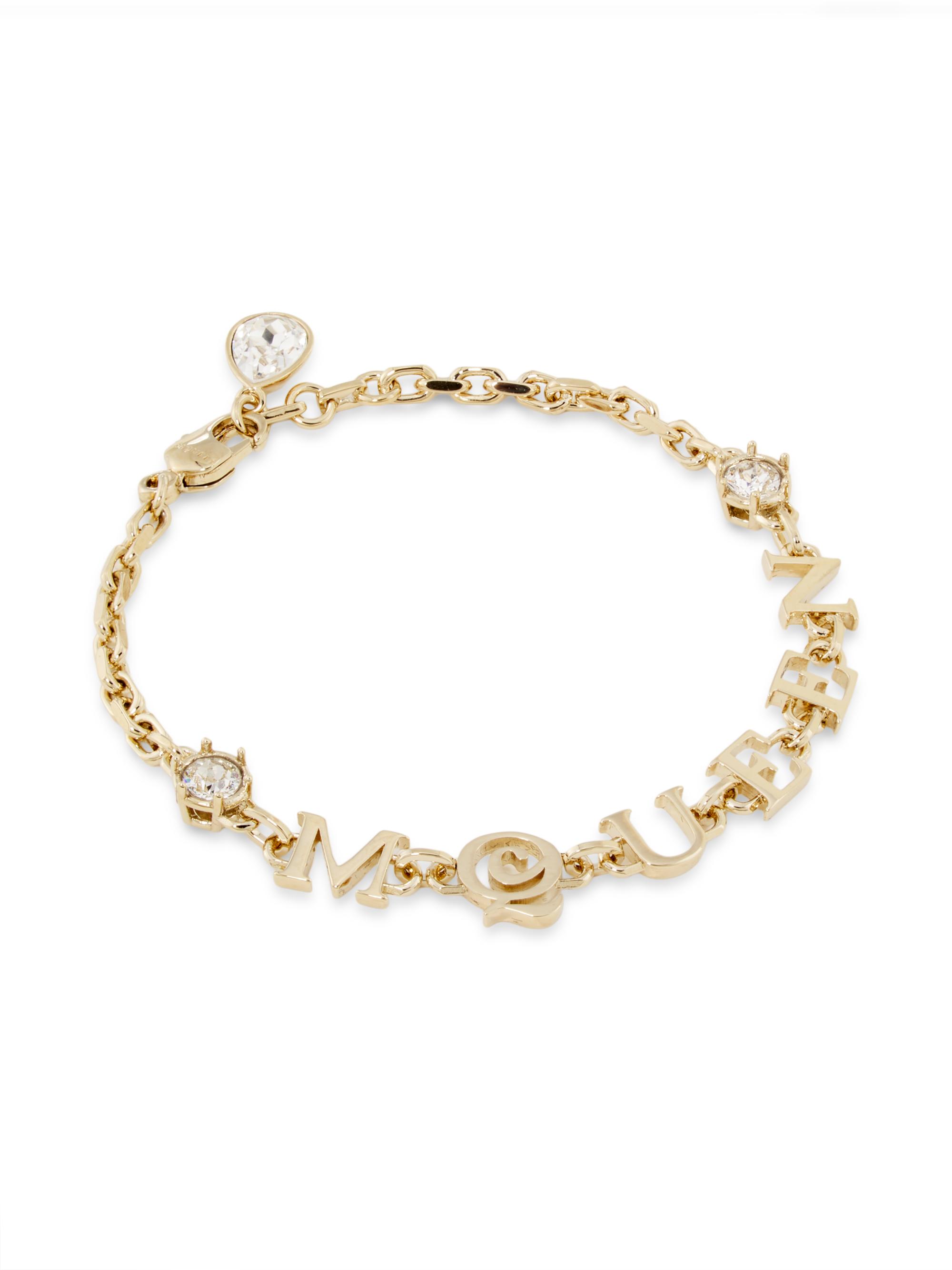 McQueen Women's "" Goldtone & Glass Crystal Logo Chain Bracelet - Gold