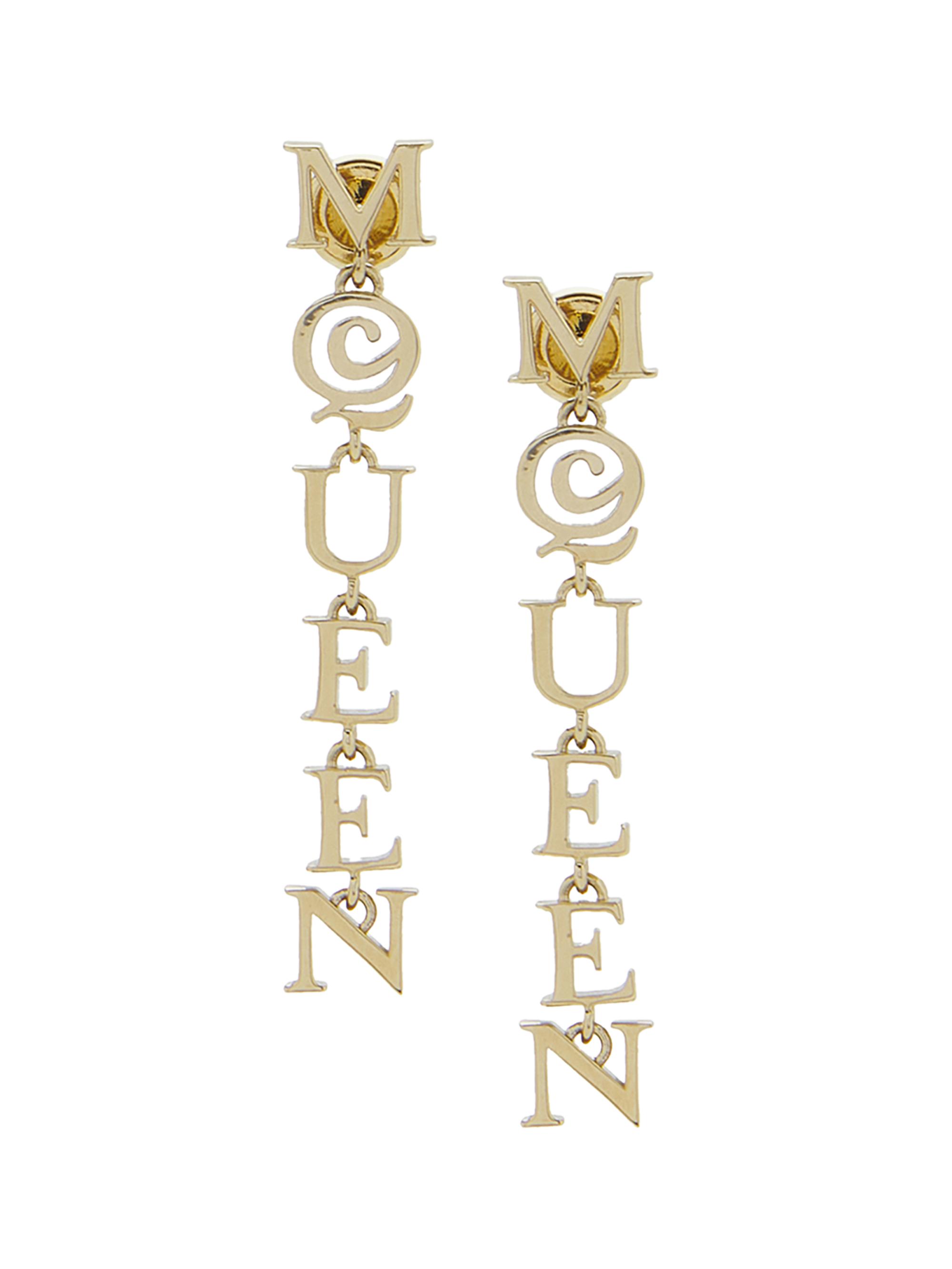 McQueen Women's Goldtone "" Logo Drop Earrings - Pale Gold