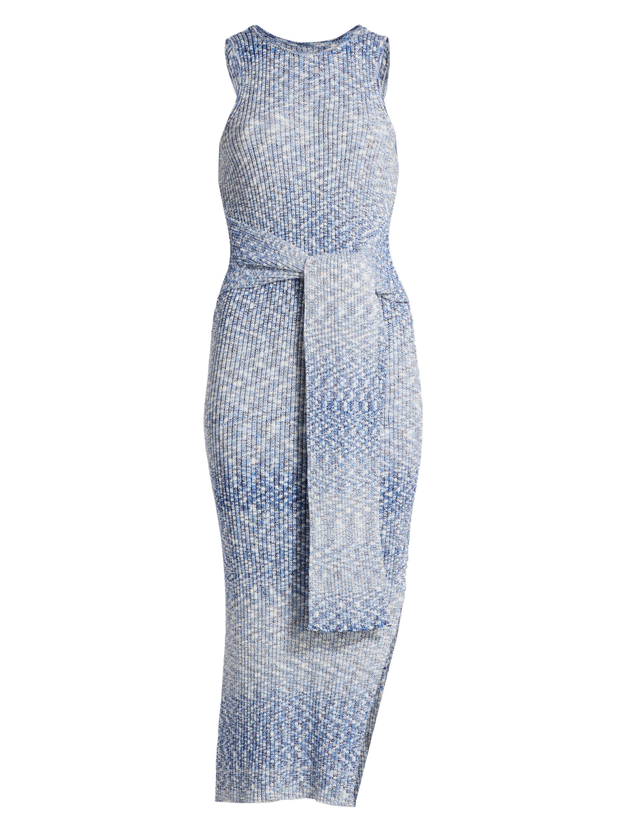 Toccin Women's Penny Tie-Front Midi-Dress - Azure Multi