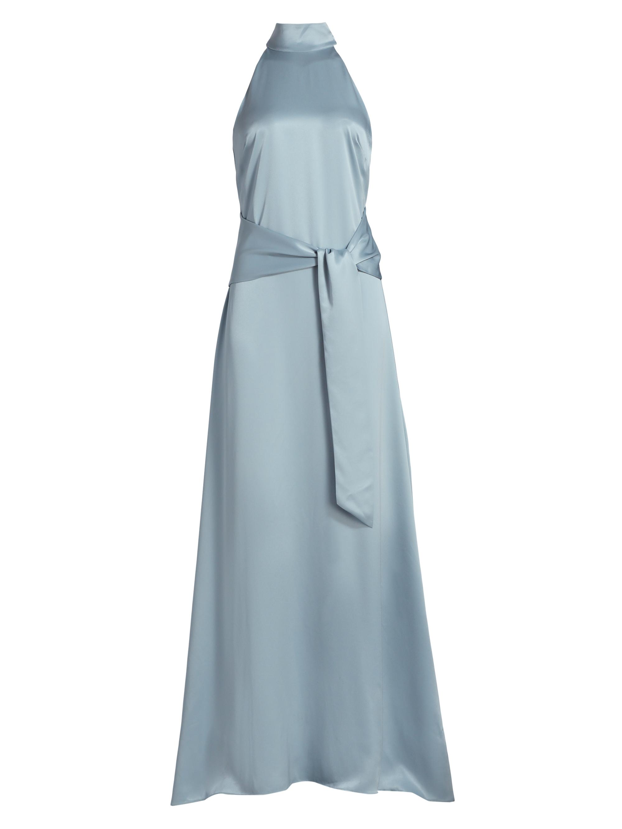 Toccin Women's Jocelyn Satin Tie-Front Maxi Dress - Cloud