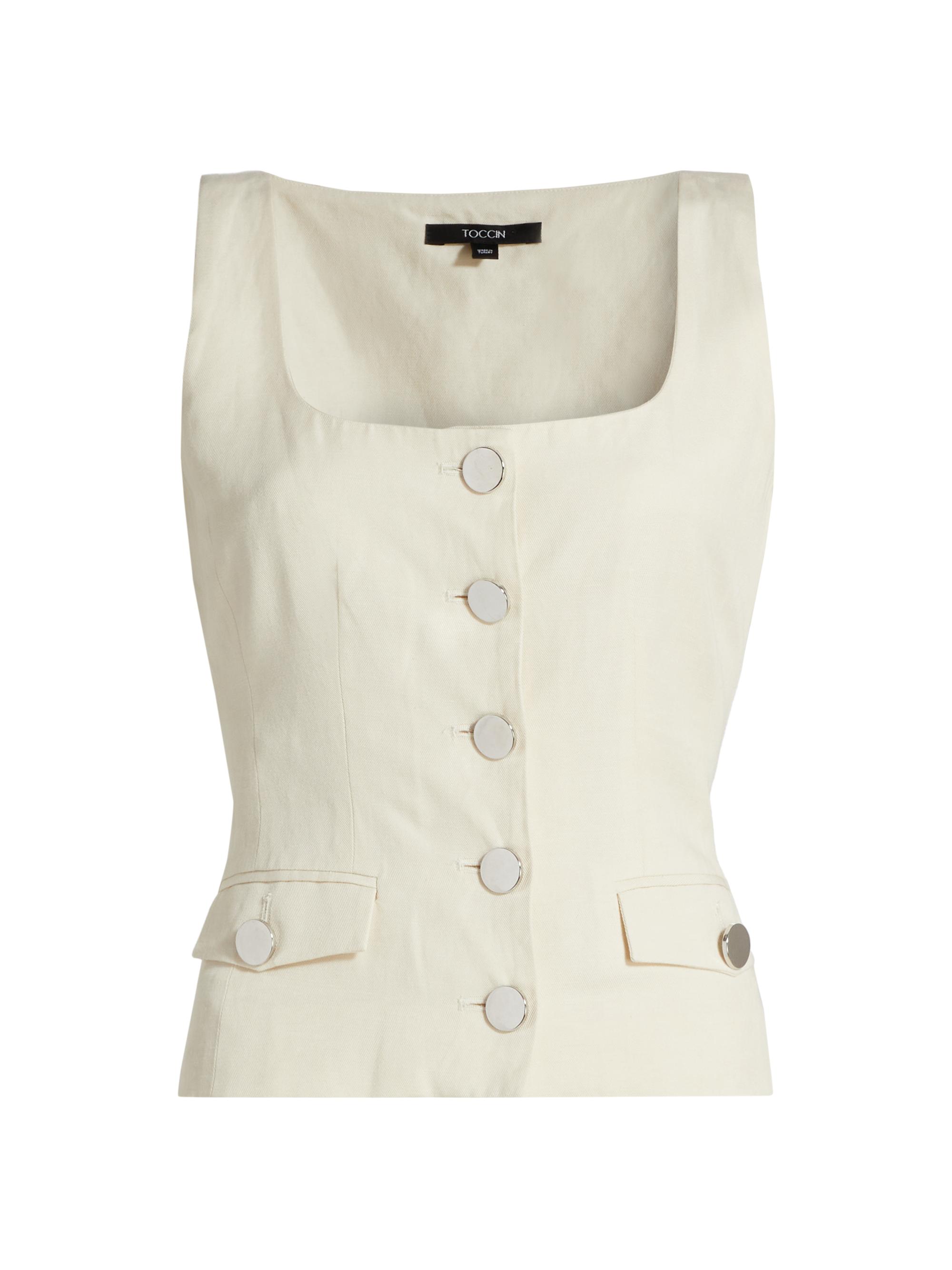 Toccin Women's Georgia Cotton-Blend Top - Bone