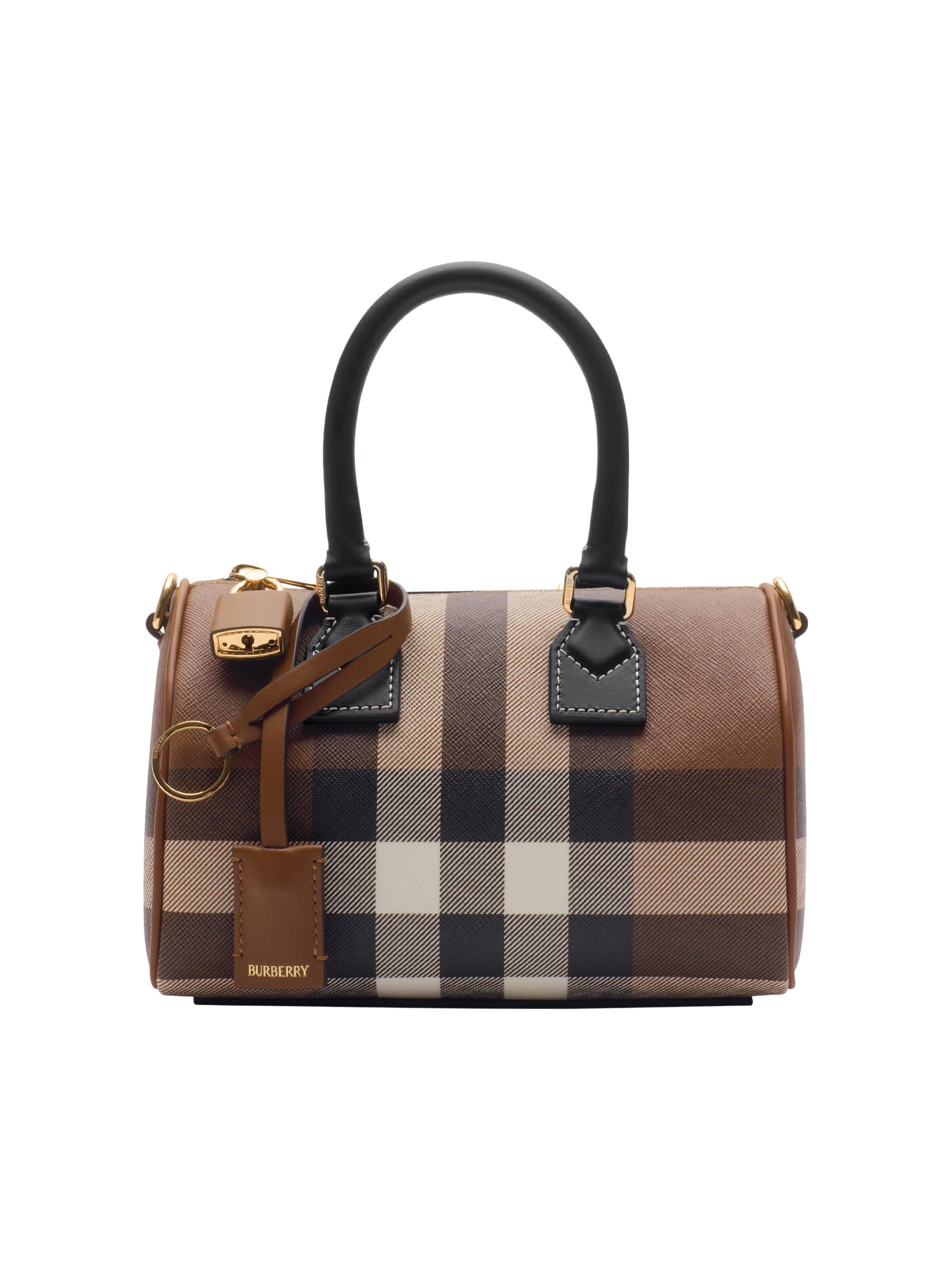 Burberry Women's Mini Check Bowler - Dark Brown