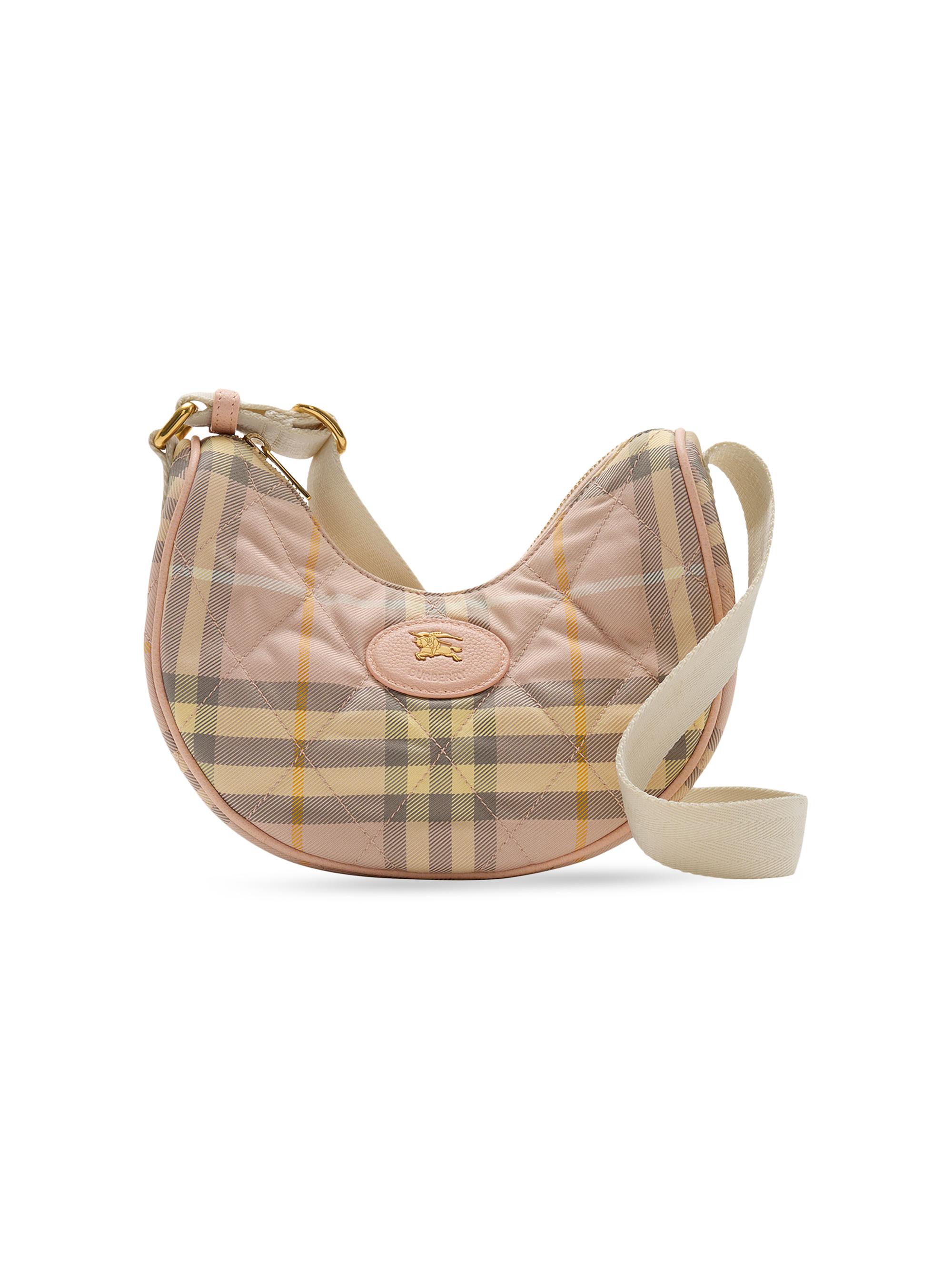 Burberry Women's Check Horseshoe Crossbody Bag - Teacup