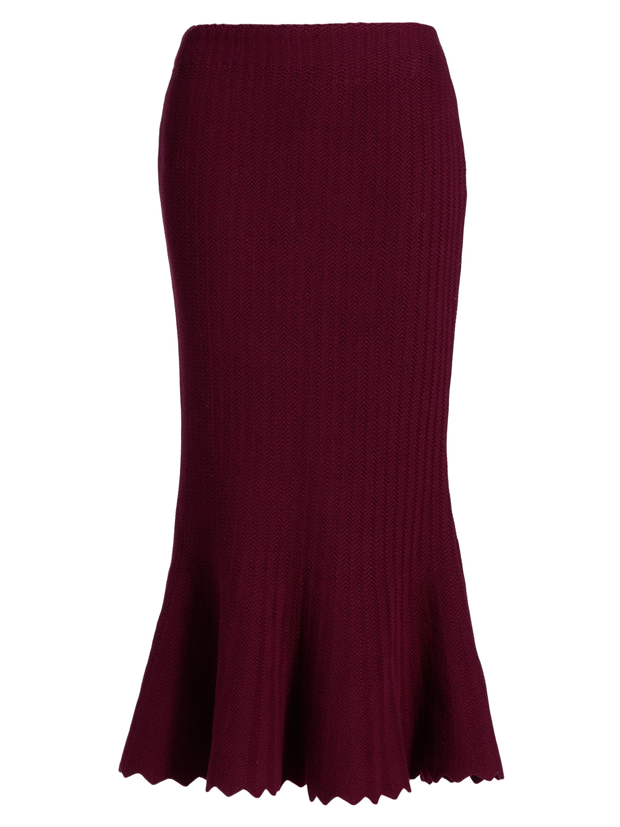 Aknvas Women's Mie Rib-Knit Cotton Midi-Skirt - Bordeaux