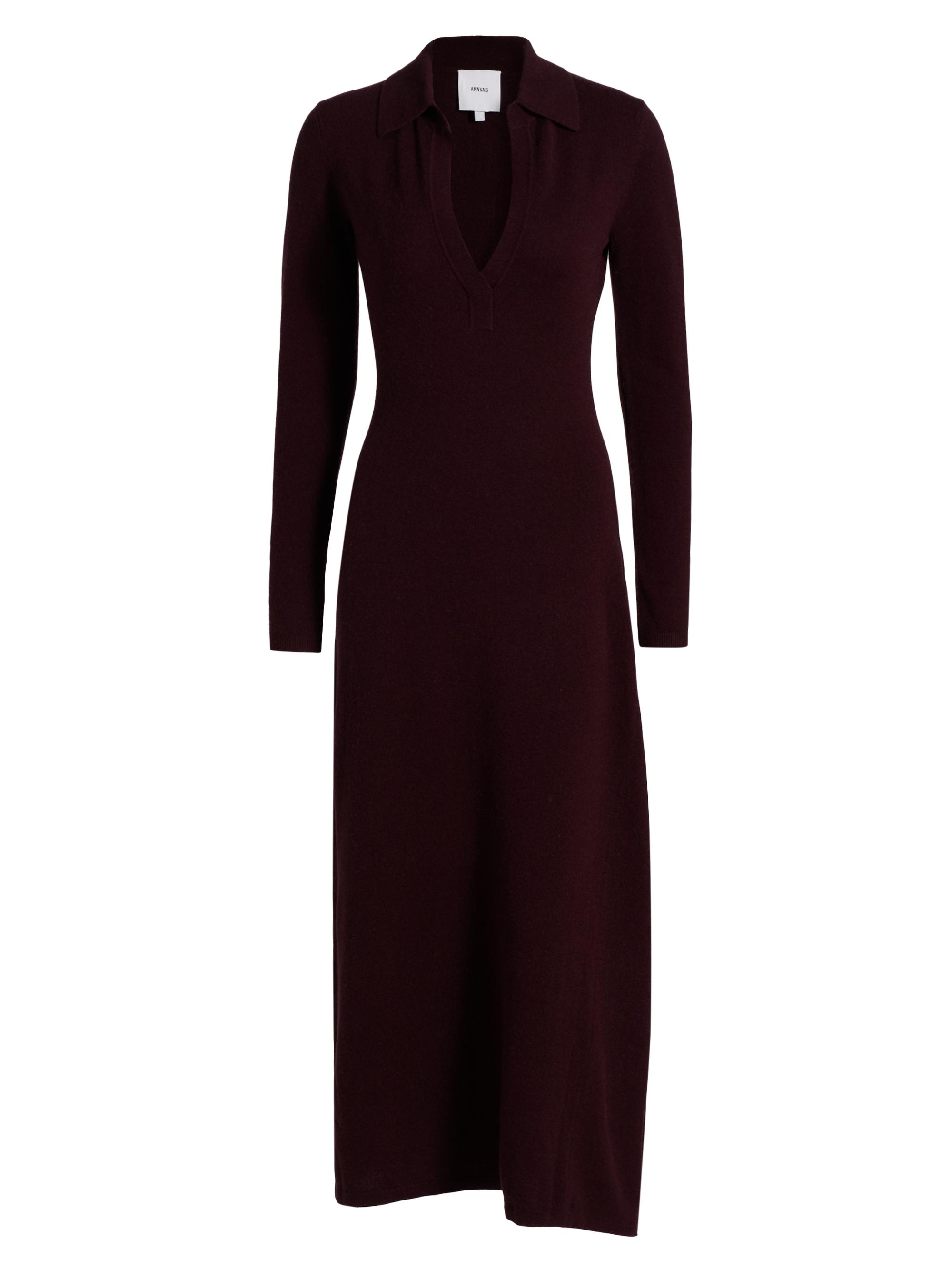 Aknvas Women's Minerva Wool-Cashmere Midi-Dress - Chocolate