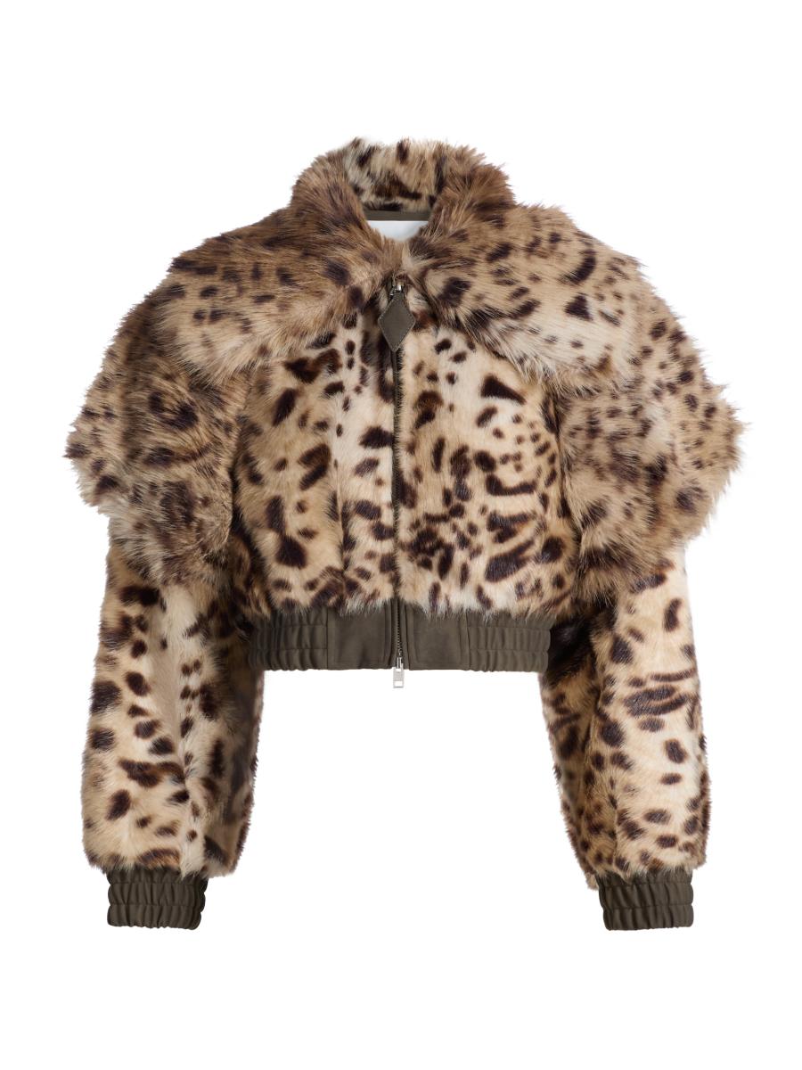 Aknvas Women's Valde Faux Fur Lynx Bomber Jacket In Brown