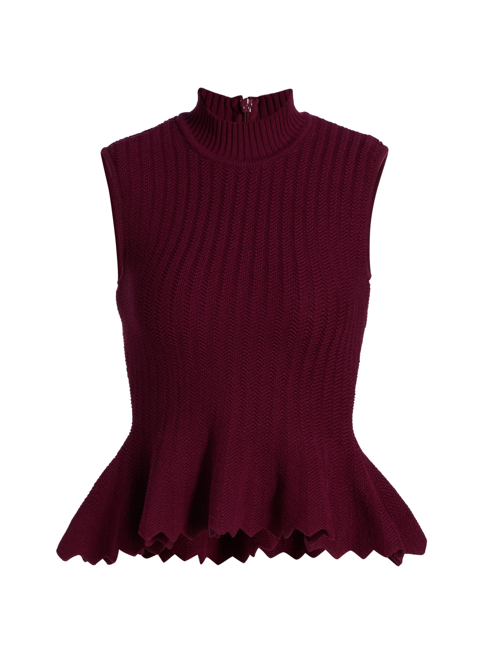 Aknvas Women's Naja Cotton Knit Peplum Top - Bordeaux
