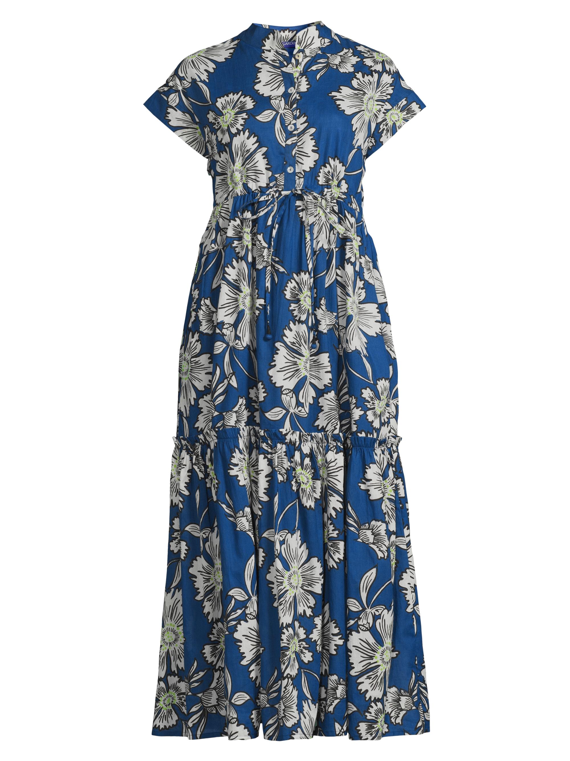 Ro's Garden Women's Mumi Printed Midi-Dress - Blue Trapani