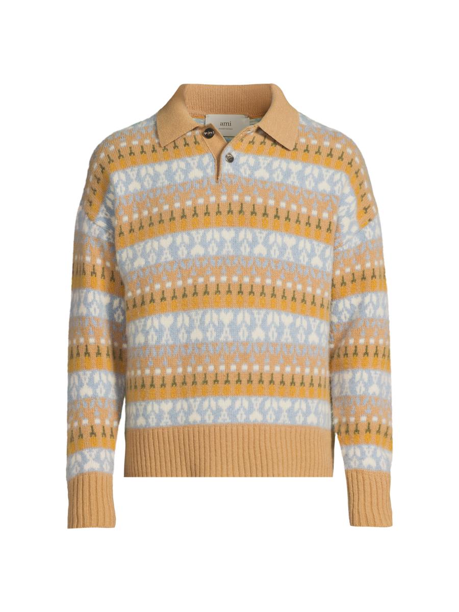 @*︎様 amiparis ポロニット AMI Paris Jacquard Polo Sweater | Saks Fifth Avenue