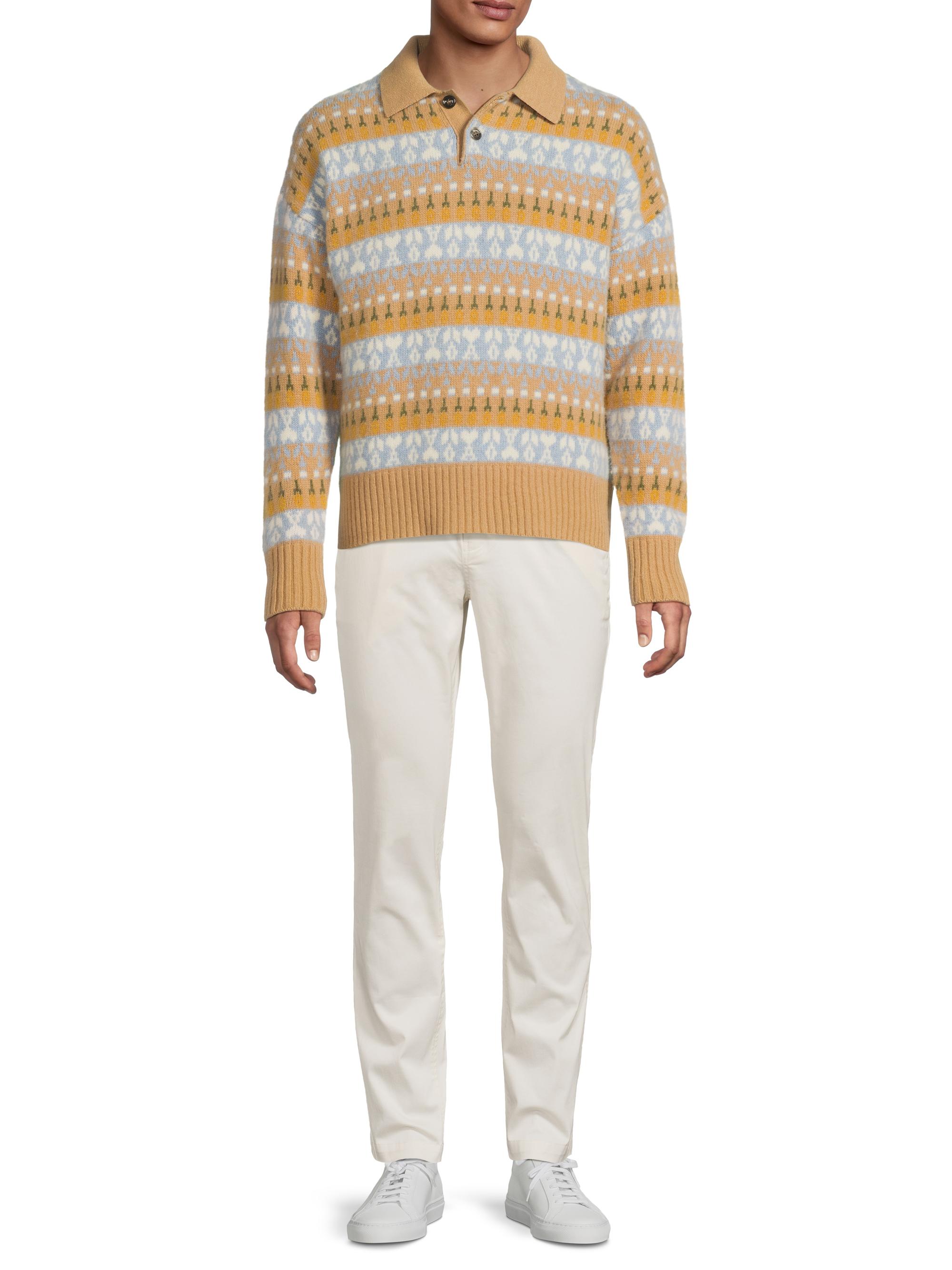 AMI Paris Jacquard Polo Sweater | Saks Fifth Avenue