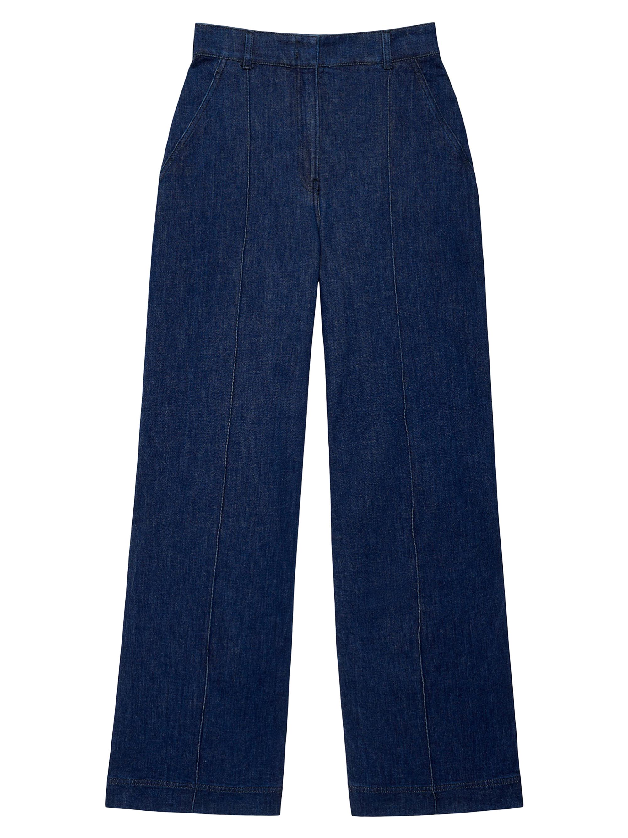 Another Tomorrow Women's High Waisted Denim Trousers - Dark Wash
