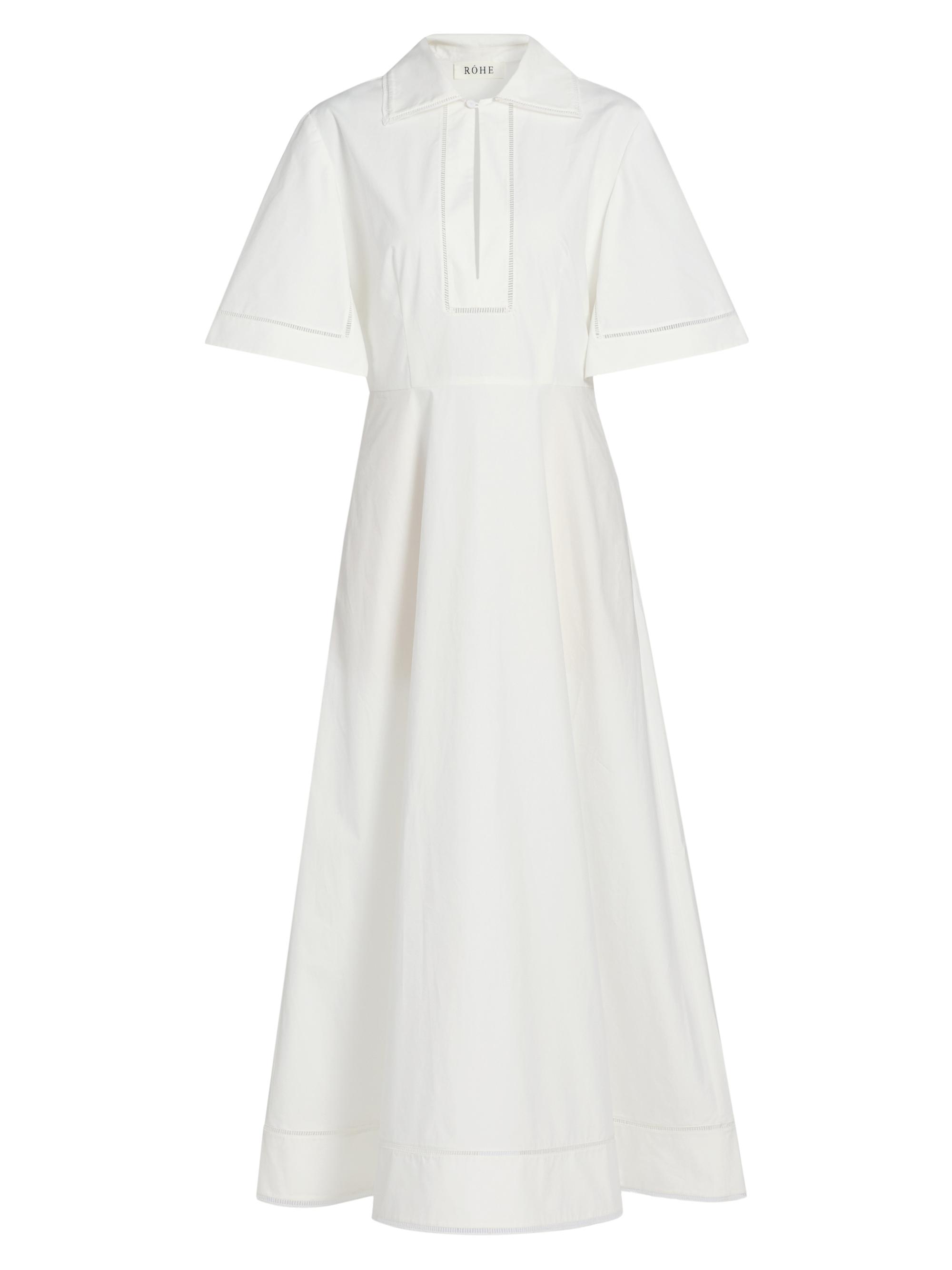 Róhe Women's Ladder Embroidered Poplin Dress - Optic White