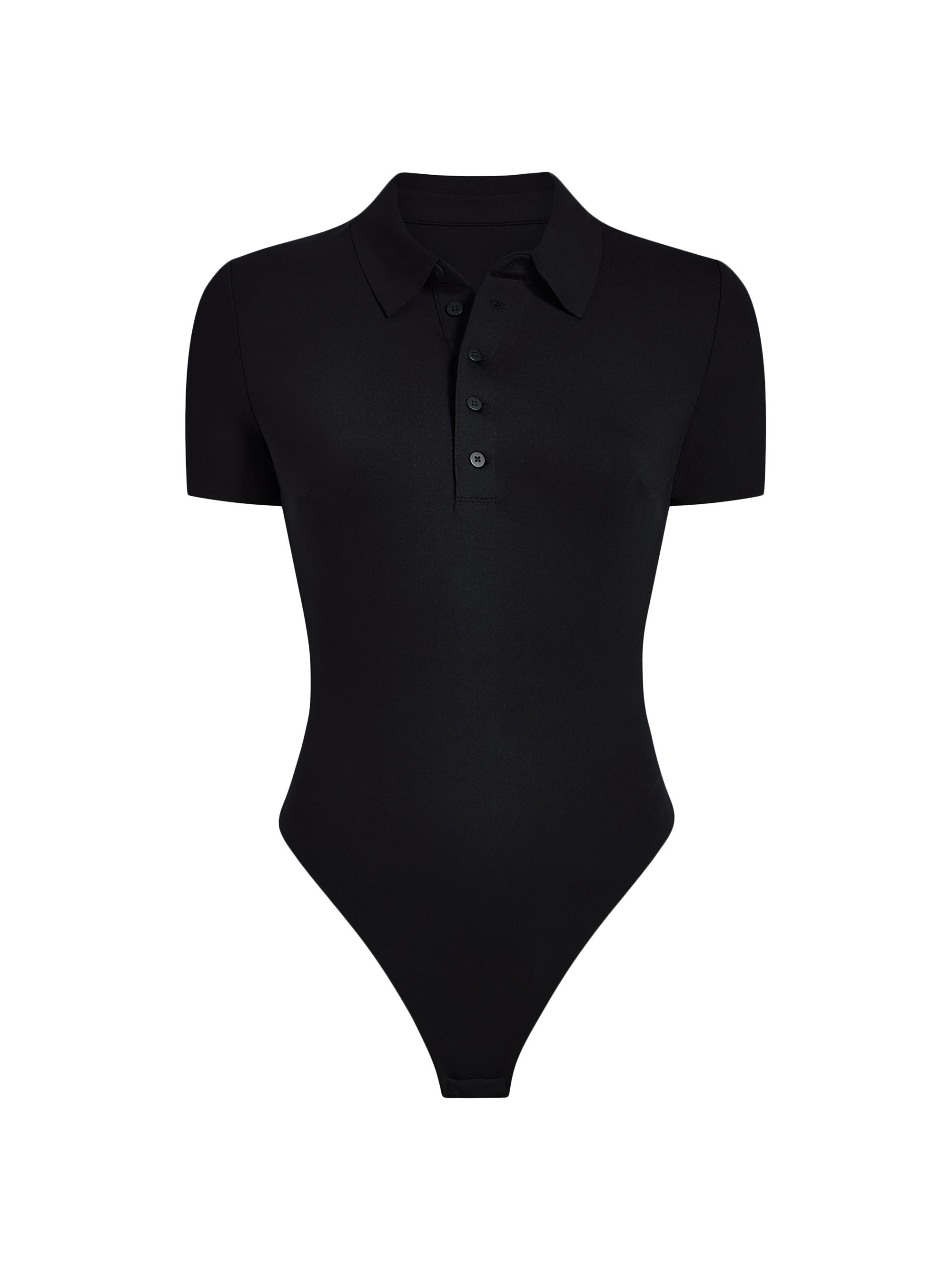Commando Women's Neoprene Polo Bodysuit - Black
