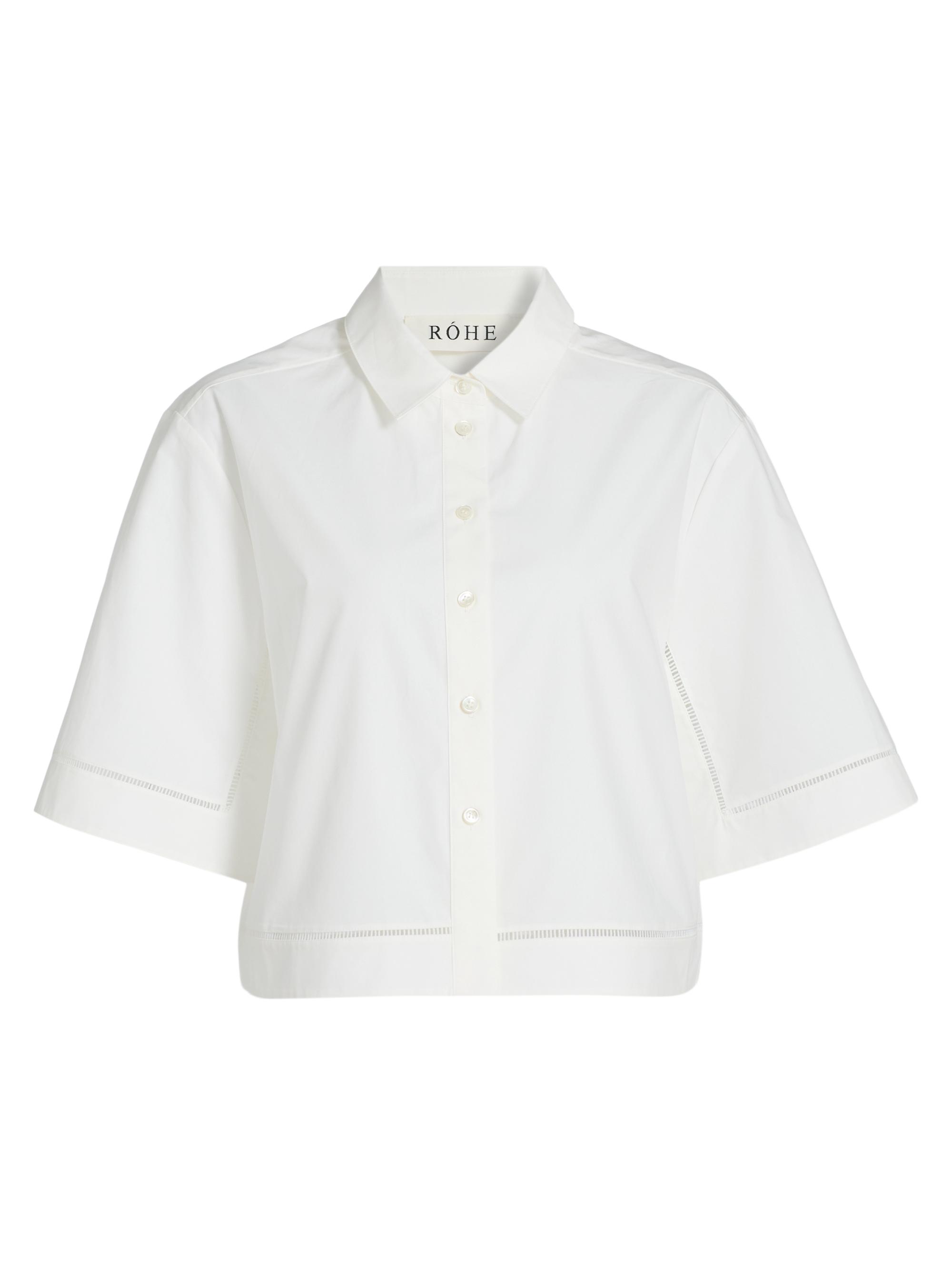 Róhe Women's Ladder Embroidered Poplin Shirt - Optic White