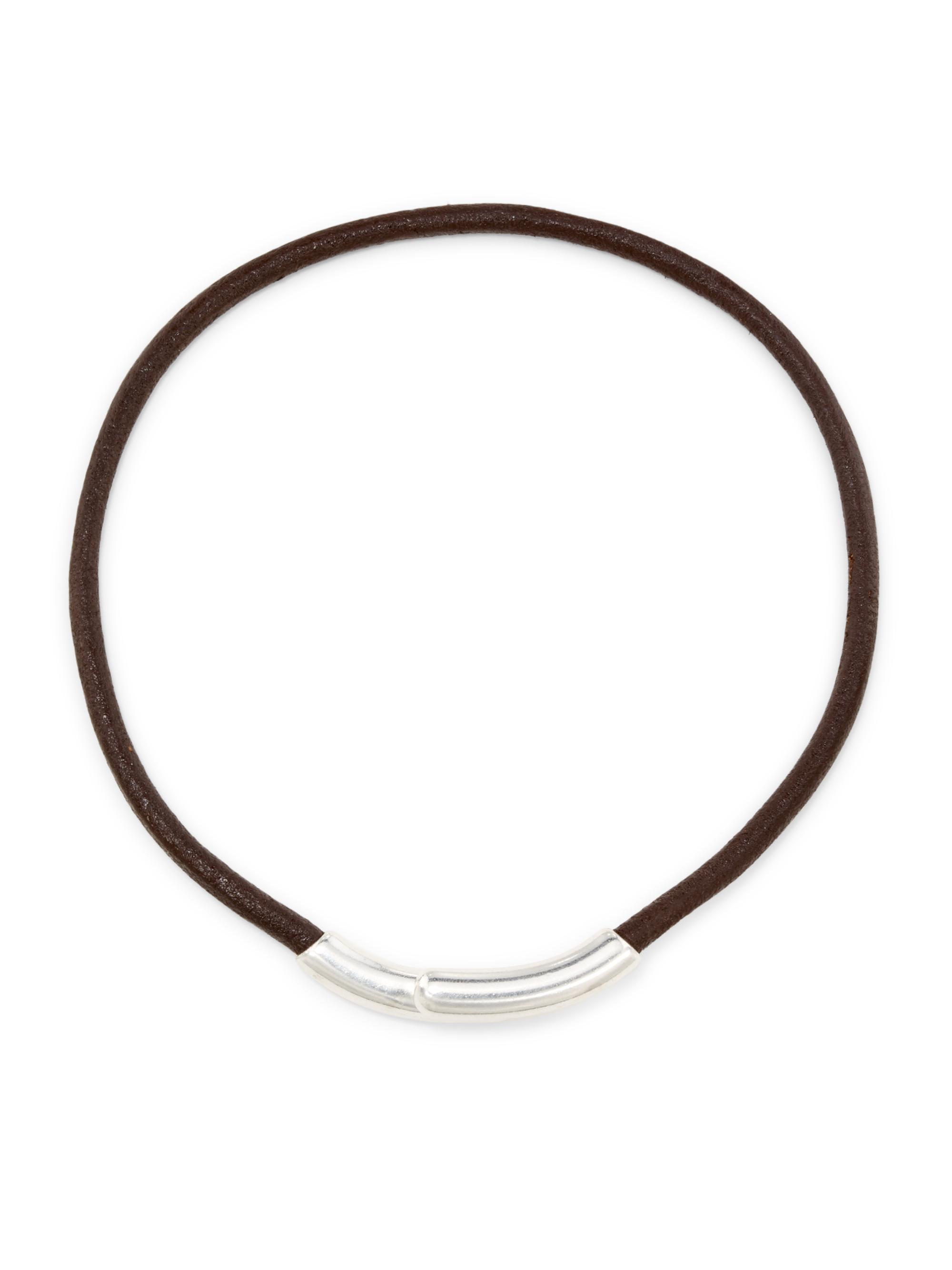 Shashi Women's Lasso Leather & Silver-Plated Necklace - Brown Silver