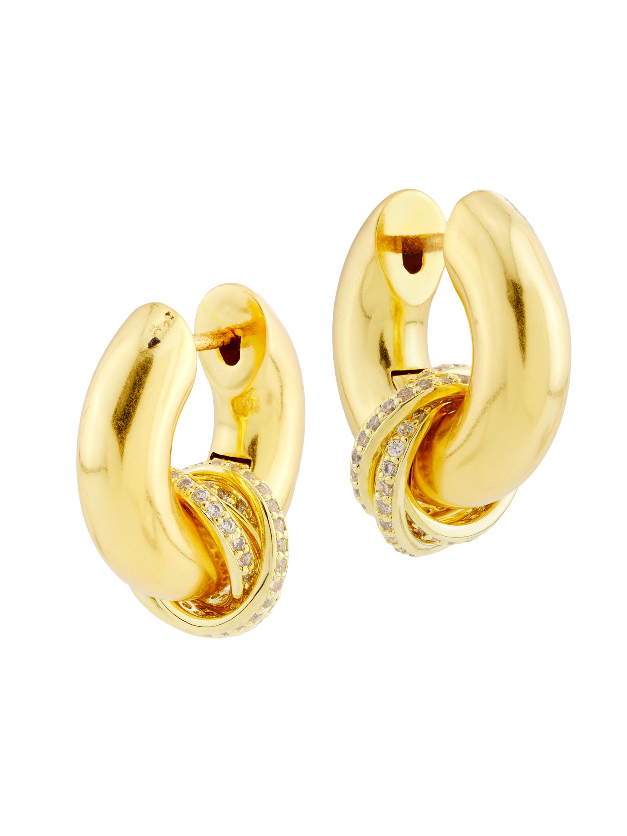 Shashi Women's Super Gaia 14K-Gold-Plated & Cubic Zirconia Hoop Earrings - Gold
