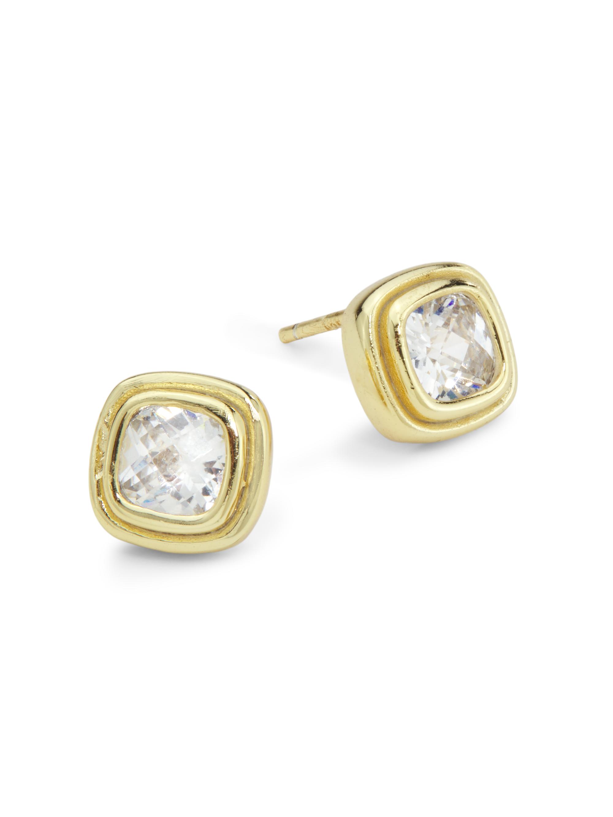 Shashi Women's 14K-Gold-Plated & Cubic Zirconia Cushion Stud Earrings - Gold