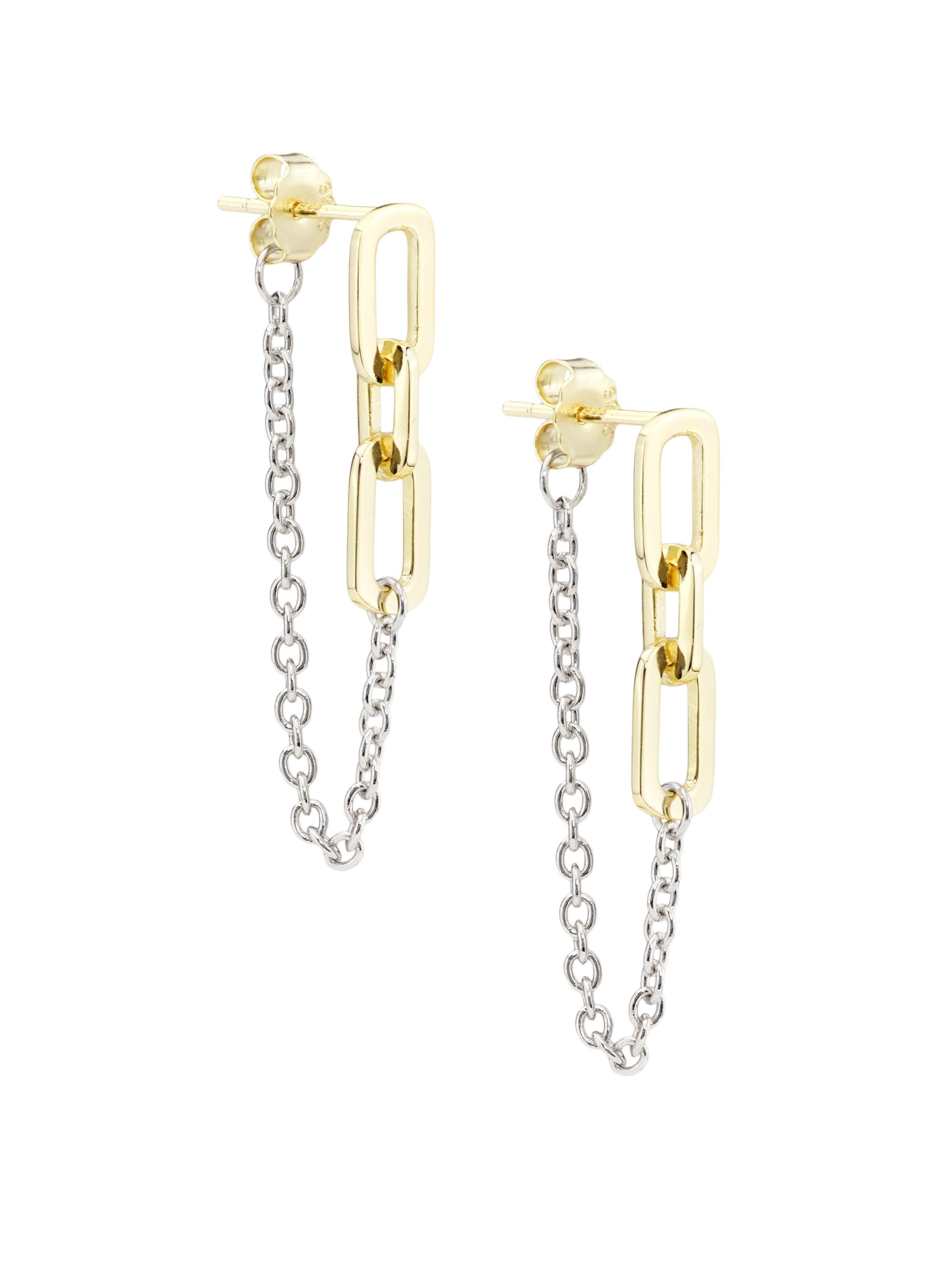 Shashi Women's Kelly Two-Tone Chain Drop Earrings - Gold Silver