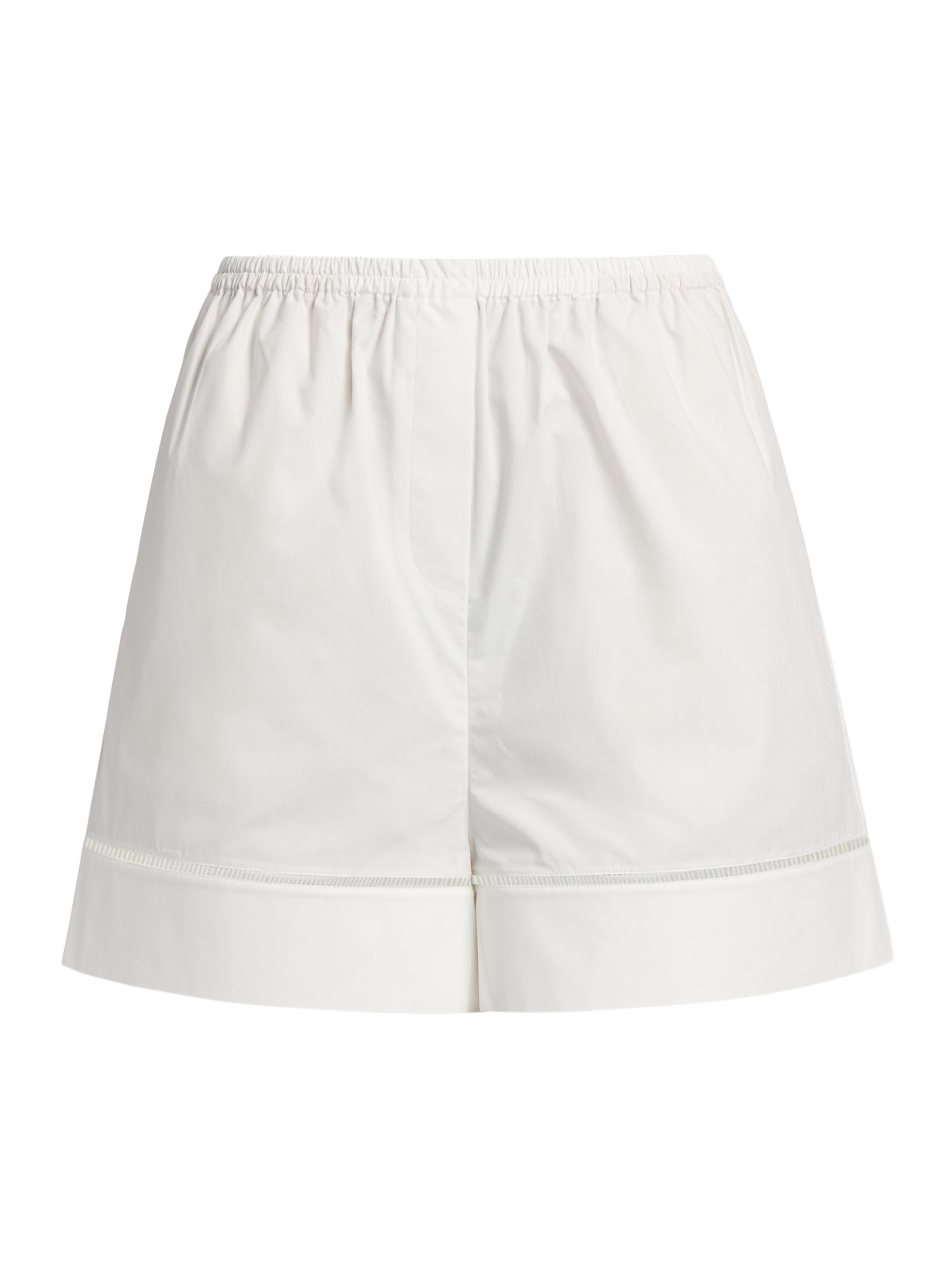 Róhe Women's Ladder Embroidered Poplin Shorts - Optic White